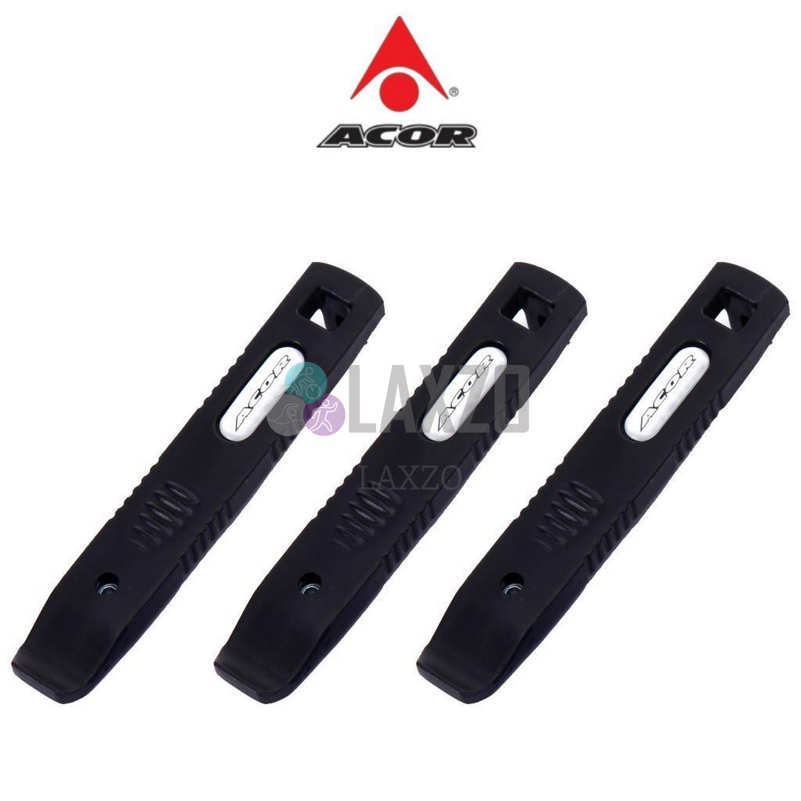 Set of 3 Black Acor Steel Core Bike Cycle Tyre Levers