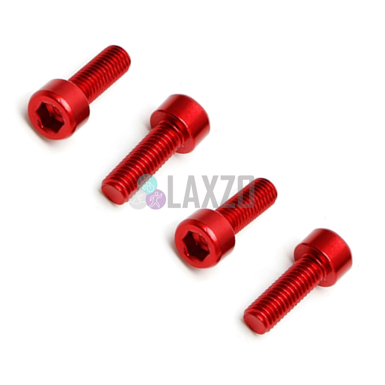 Red 4 PCS Super light Strong,CNC 7075 T6 anodized alloy Bottle Cage Bolts,M5X15