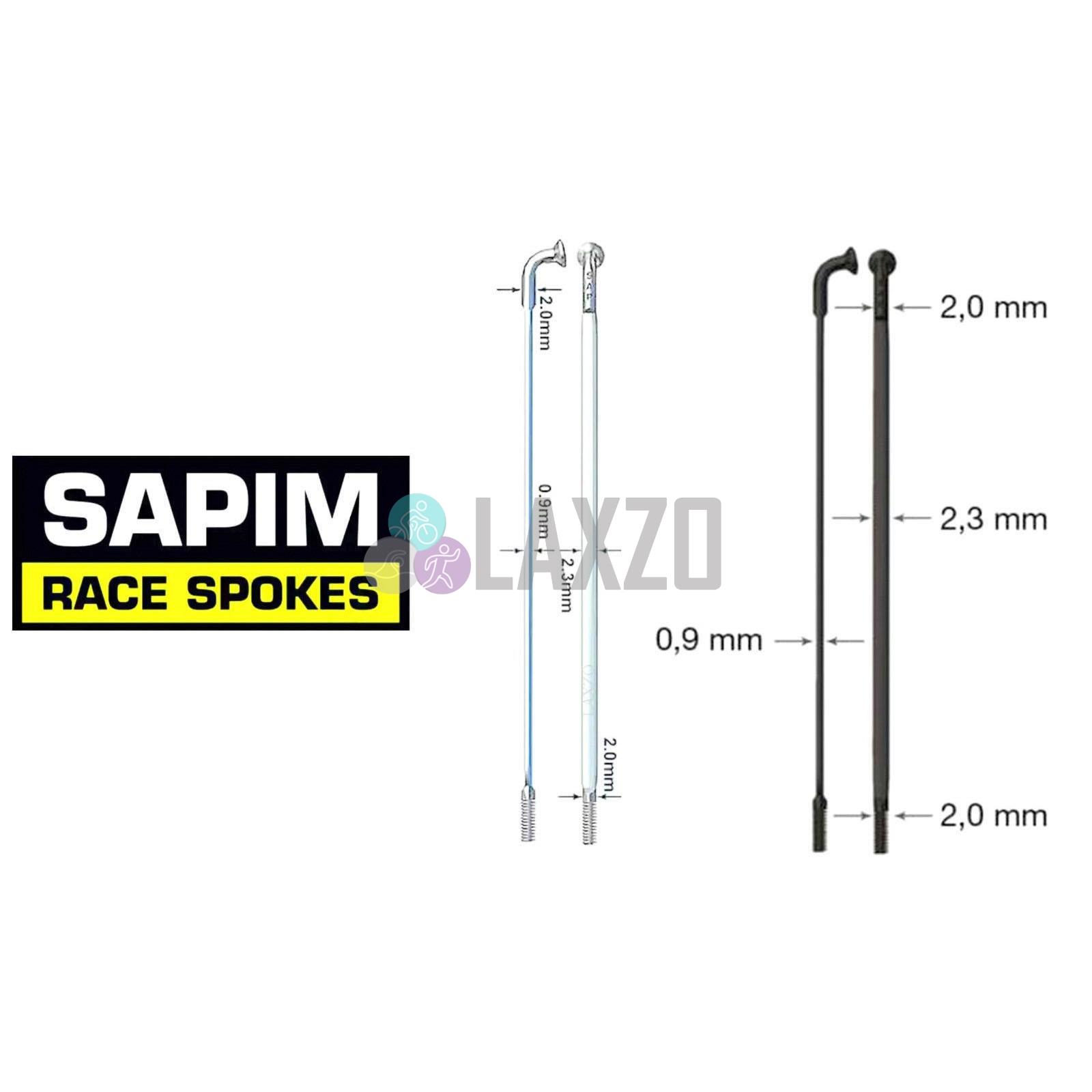 6pcs x SAPIM CX 14G AERO STRAIGHT PULL Flat Bladed Spokes 285mm Black