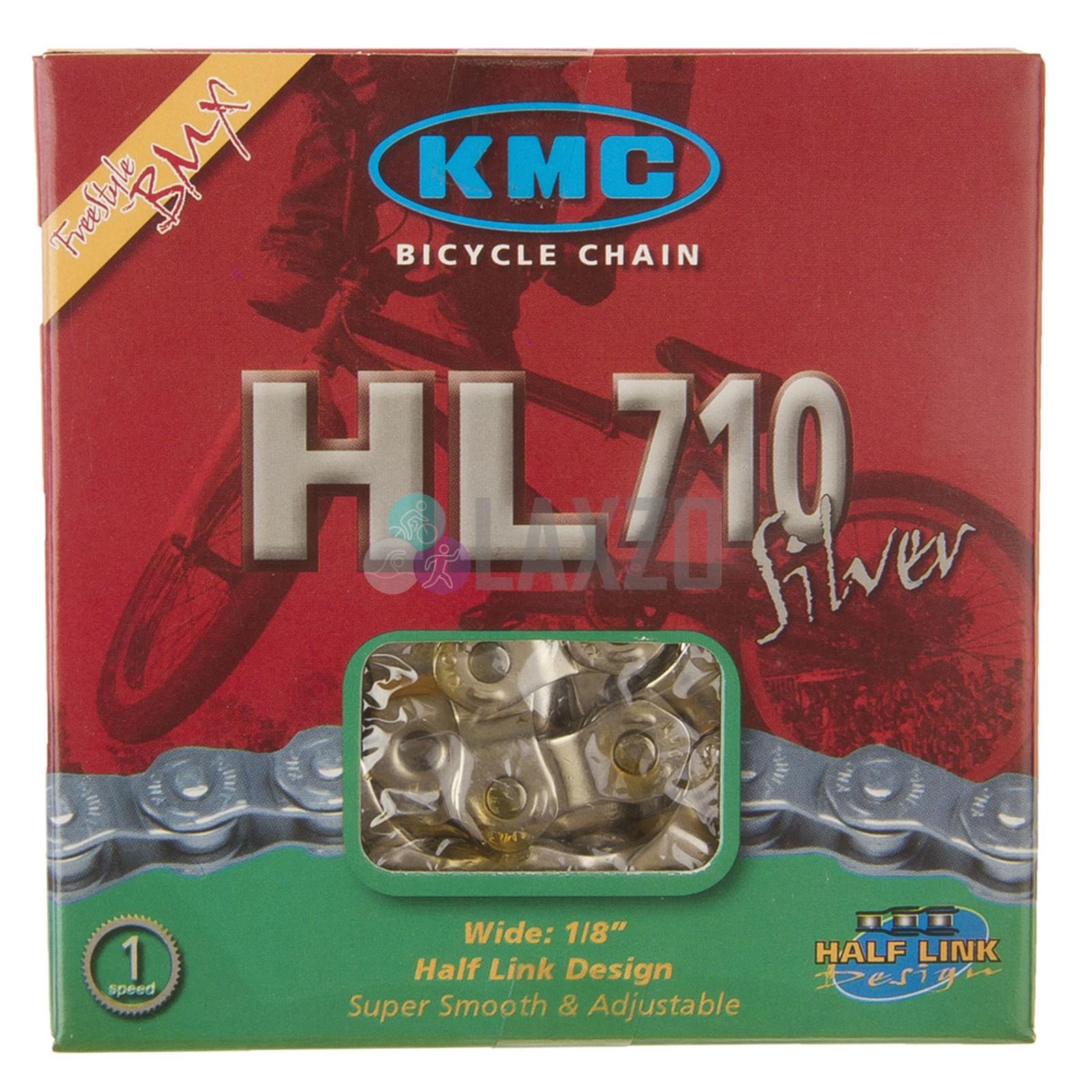 KMC HL710 Silver Single-Speed Half Link Bike Chain 1//2/" x 1//8/" BMX Fixie Track