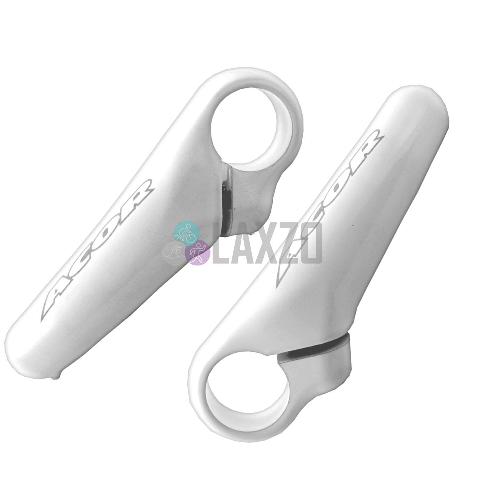 Acor Mini Alloy Bicycle Bar Ends White 90mm One Piece Ergonomic Design