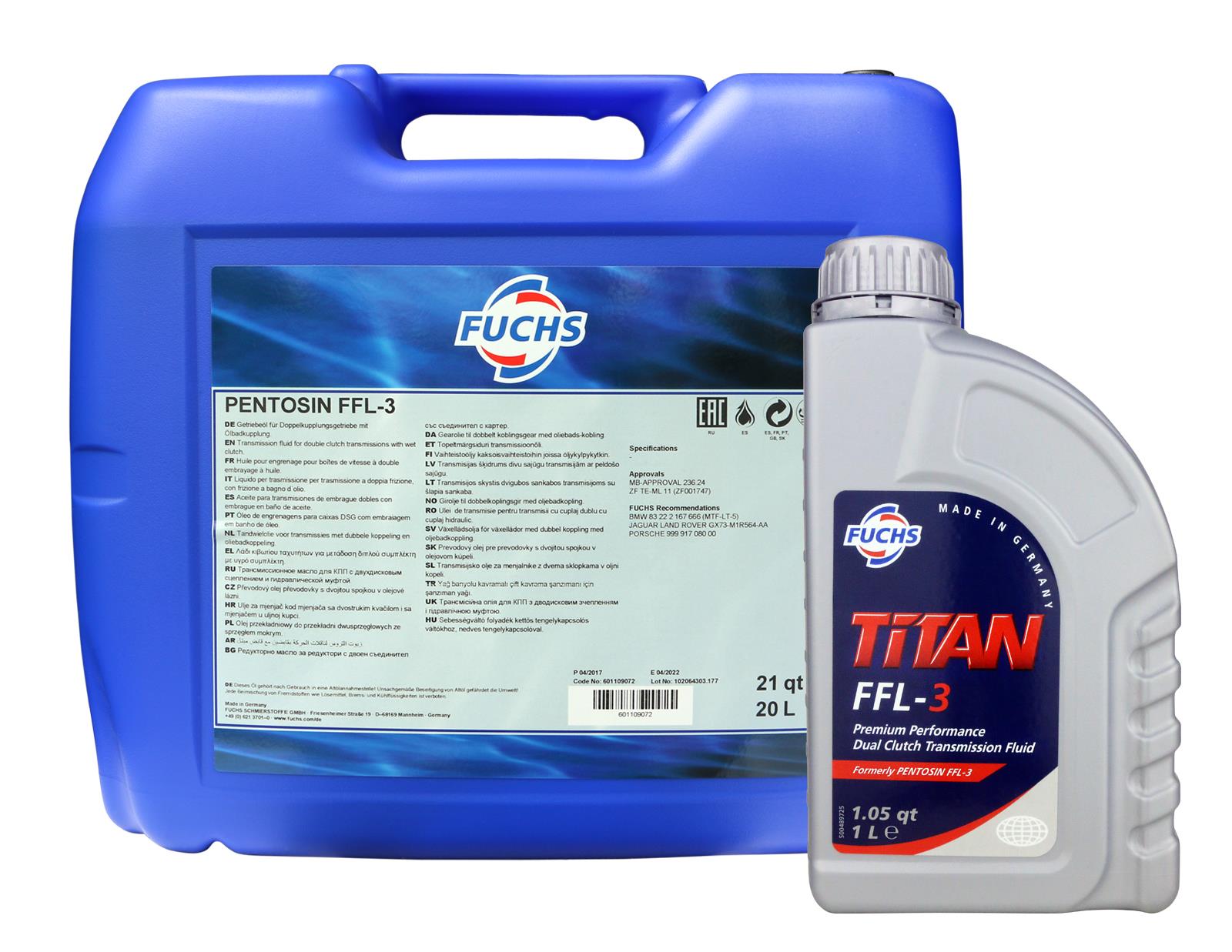 Fuchs Titan FFL-3 DCT Transmission Fluid 1L, OE oil for Porsche DSG ...