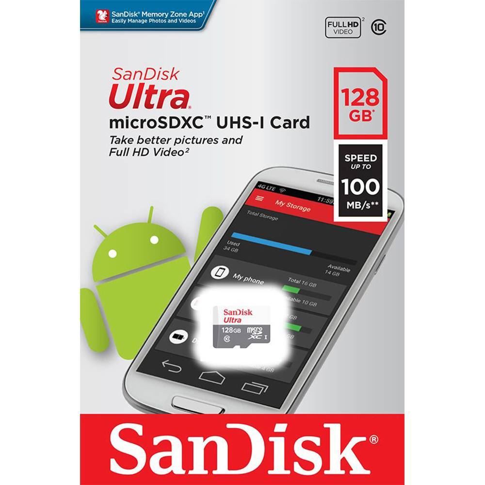 SanDisk Ultra Lite MicroSDHC Class 10 UHS-I 100MBs C10 No Adt 32 64 128 QUNR-MN - Picture 9 of 10