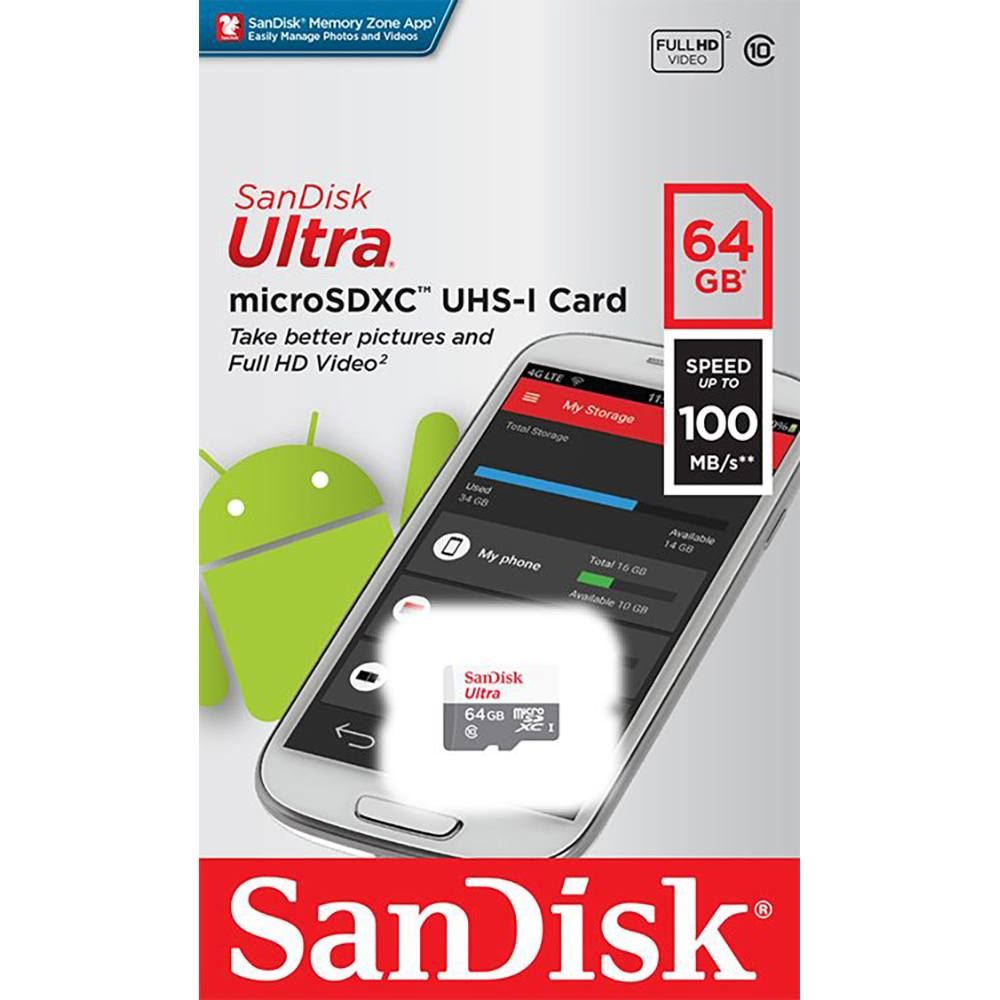 SanDisk Ultra Lite MicroSDHC Class 10 UHS-I 100MBs C10 No Adt 32 64 128 QUNR-MN - Picture 7 of 10
