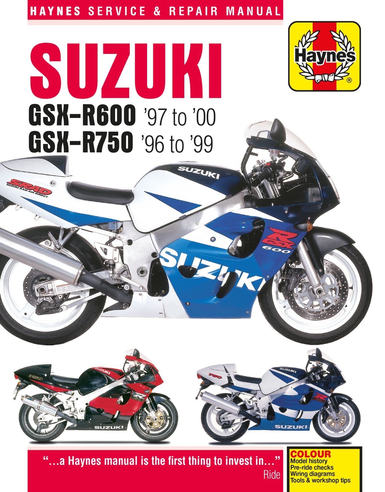 Haynes Workshop Manual For Suzuki GSX R 750 T, V, W, X 1996-1999
