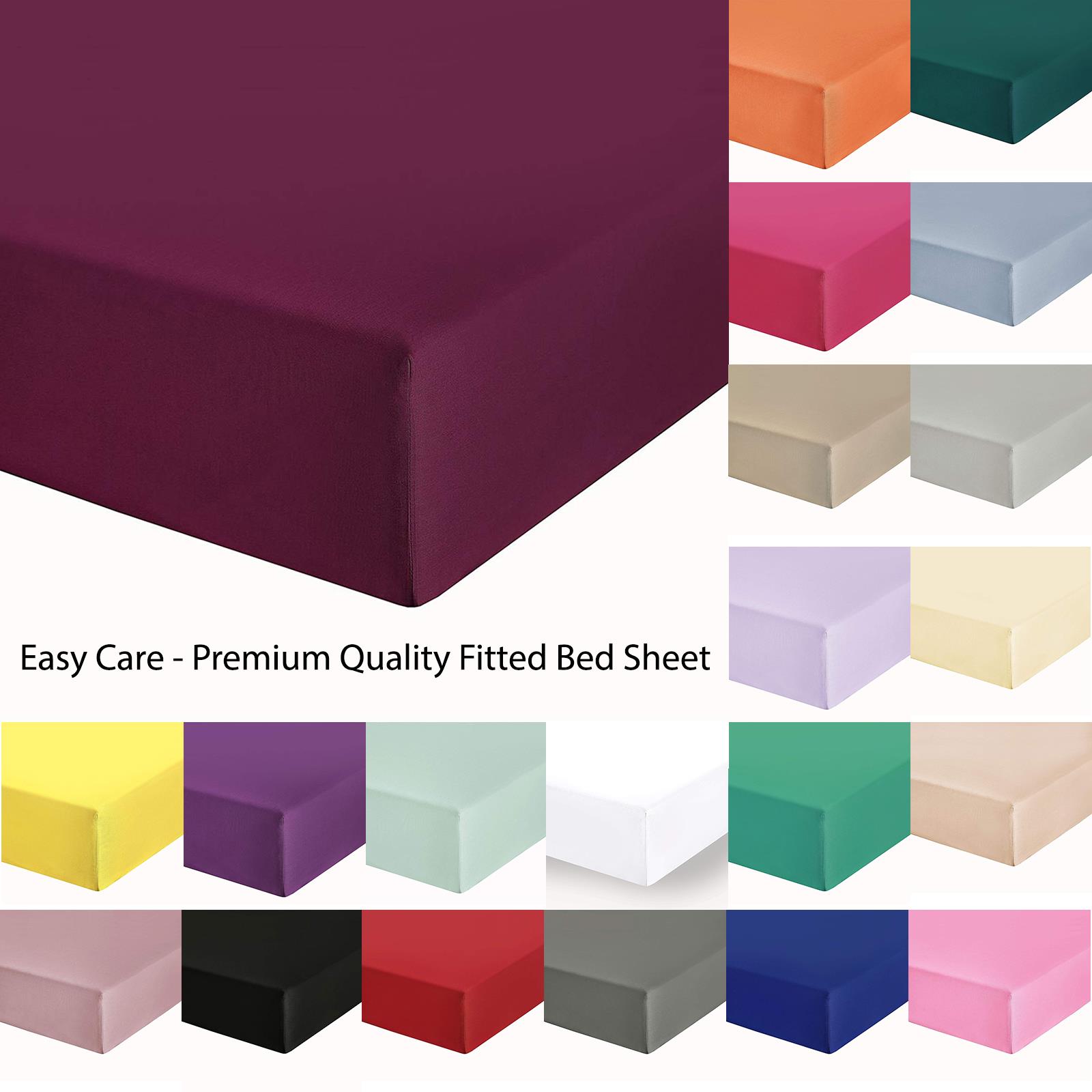 New Deep Fitted Sheet 100 Polycotton Bed Sheets Single Double Super