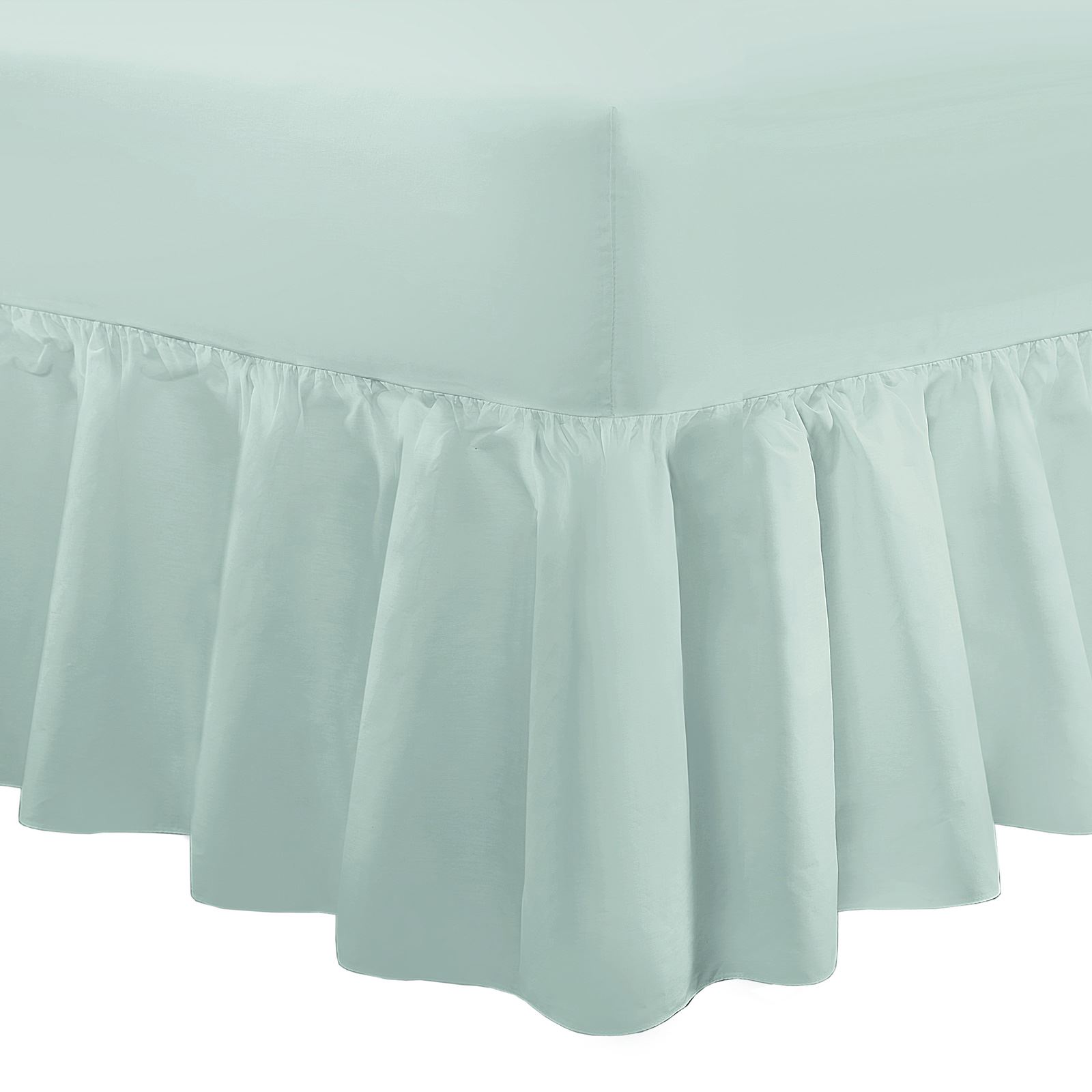 100/% Egyptian Cotton Luxury Fitted Percale Warm T200 Bed Sheet Valance Duck Egg