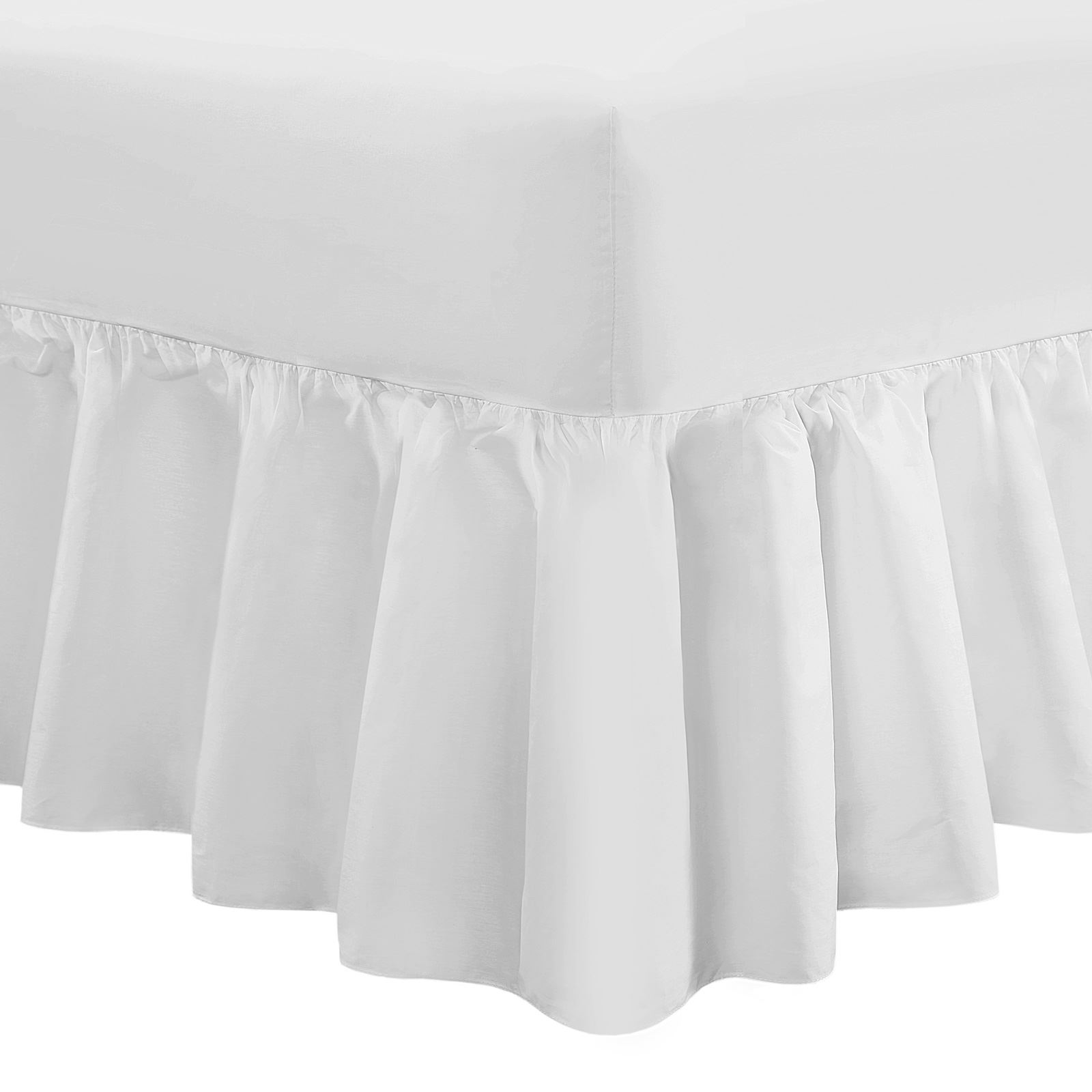 100 Cotton Percale Fitted Sheet Flat Sheet Frilled Valance Sheet 200