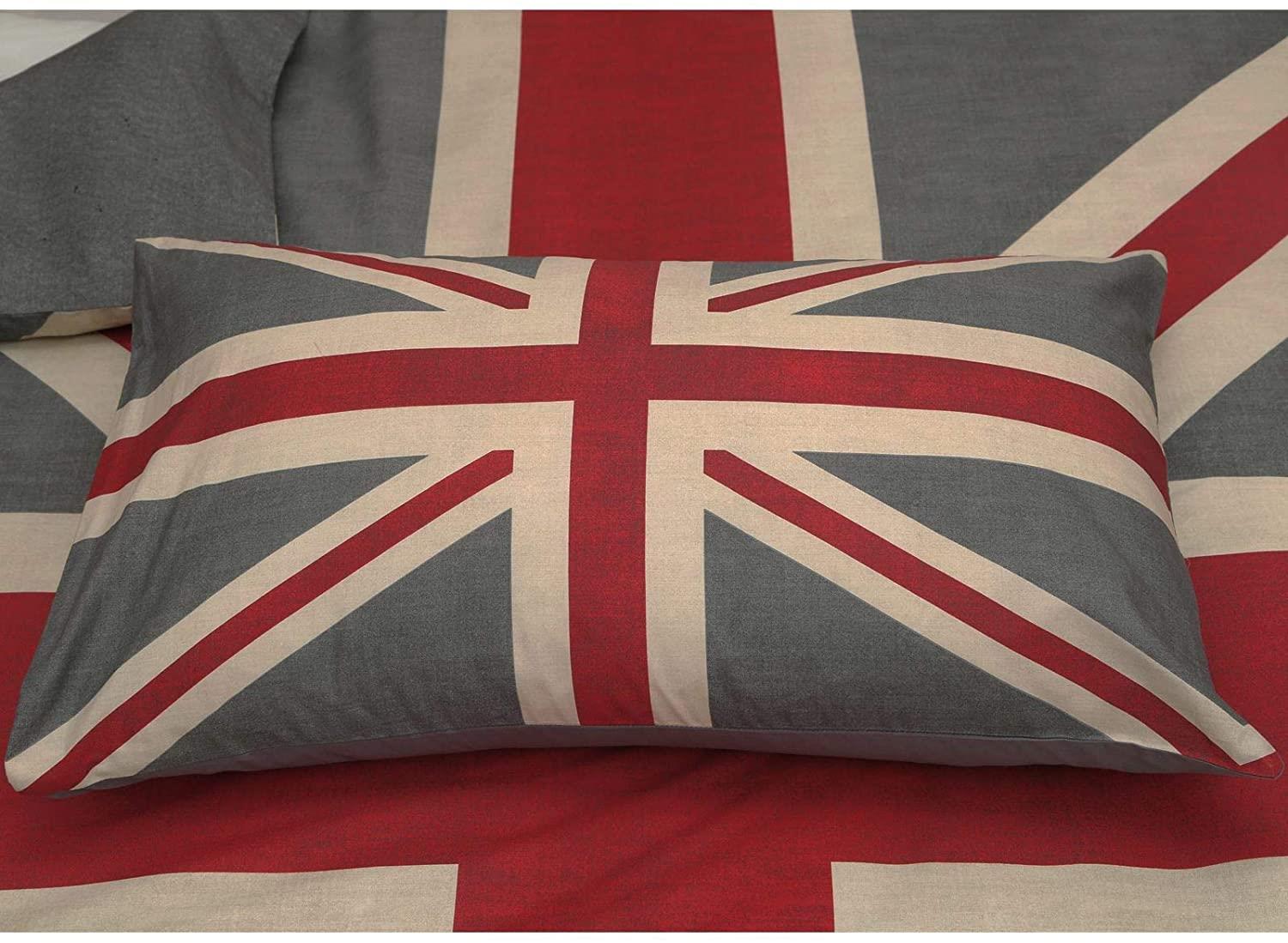 Union Jack Vintage British Flag Soft 100 Cotton Quilt Duvet Cover Bed
