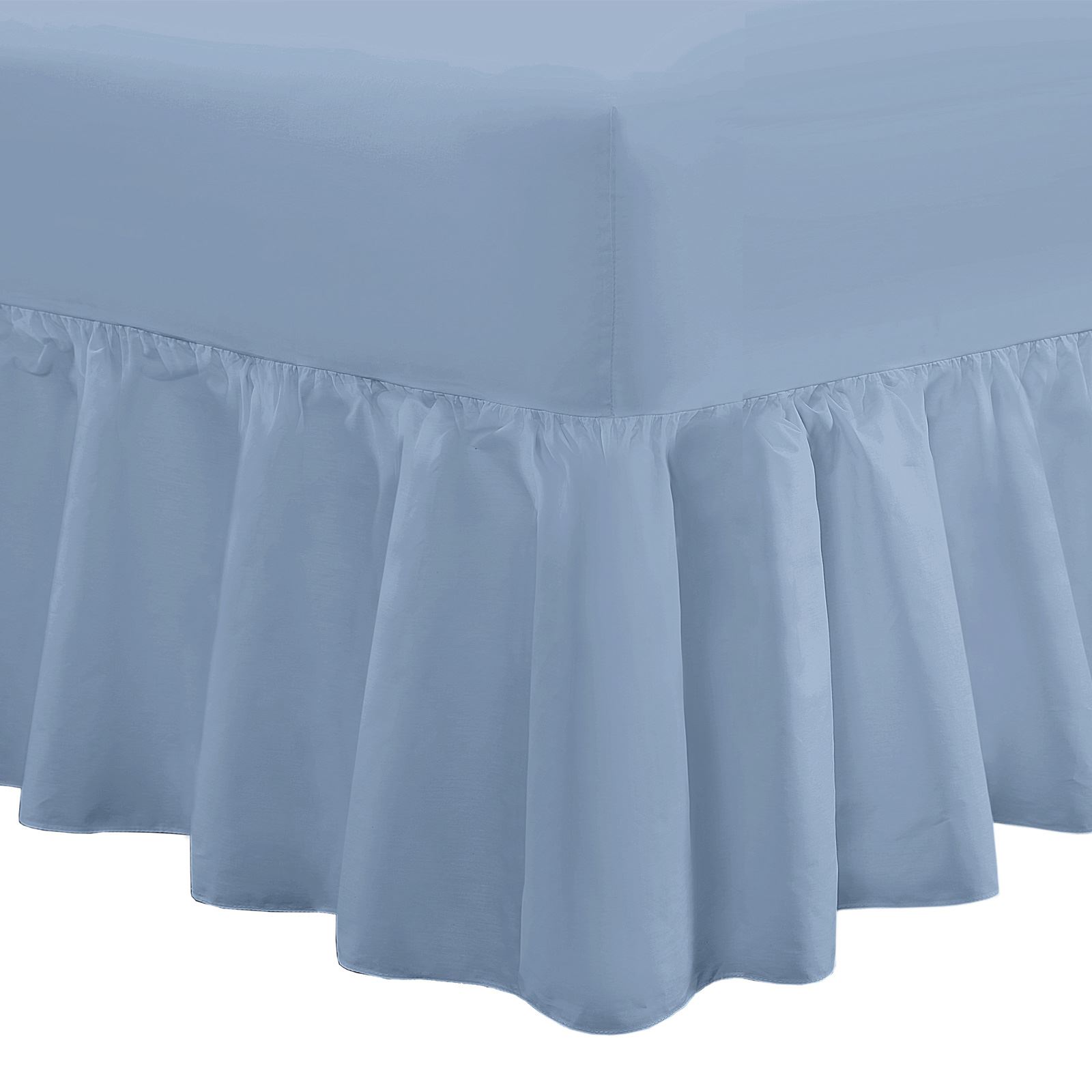 Plain Polycotton Frilled Fitted Valance Sheet Easy Care