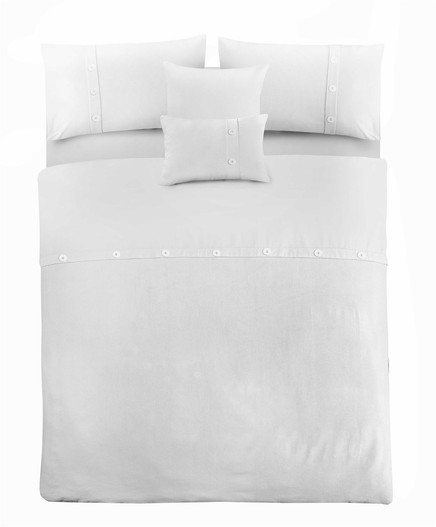 Luxury 100 Cotton Soft Waffle Weave Duvet Cover Set Quilt Bedding