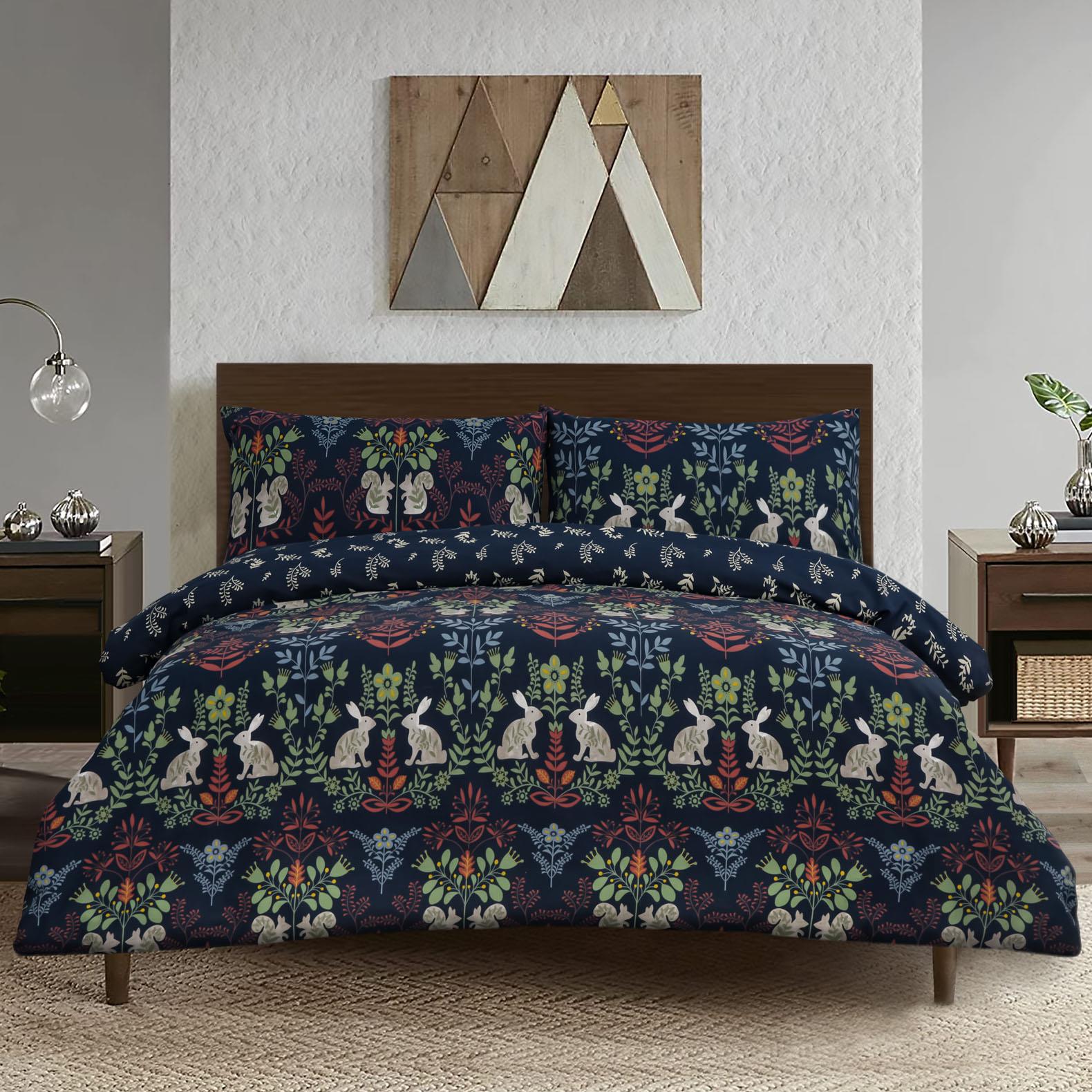 Forest Fauna Duvet Covers Woodland Animals Quilt Cover Bedding Sets by