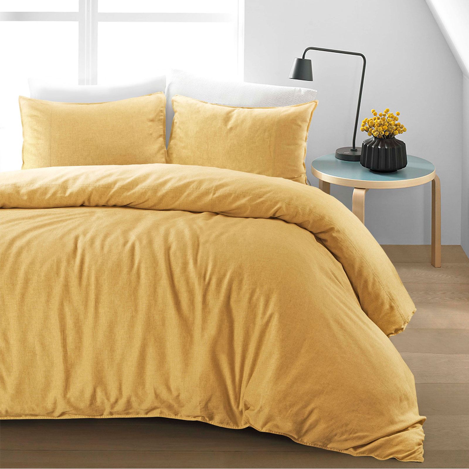 100 Cotton Linen Pure Natural Duvet Cover Bedding Set Double King