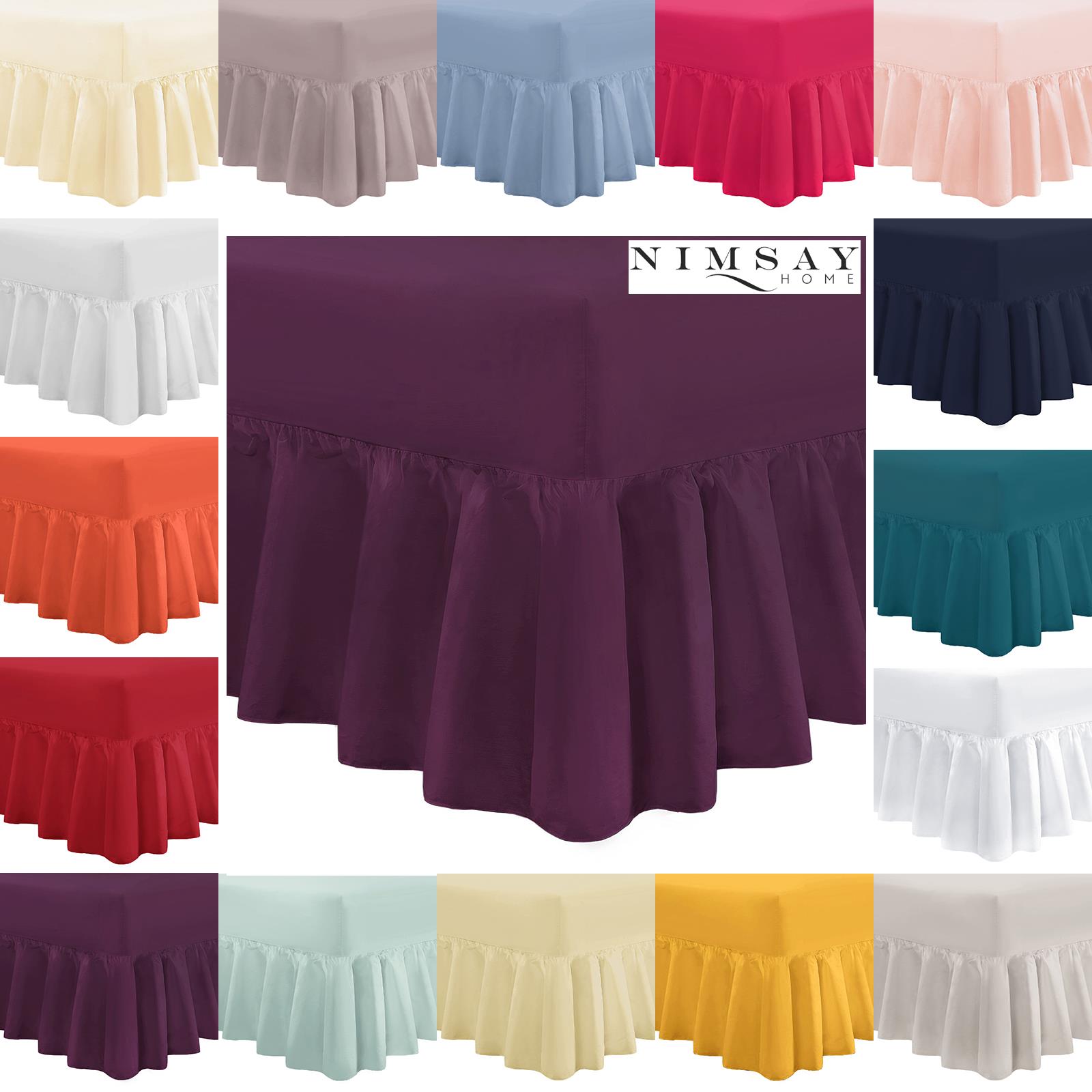 Silver King Tour de lit Uni chin/é 100/ /% percale de coton