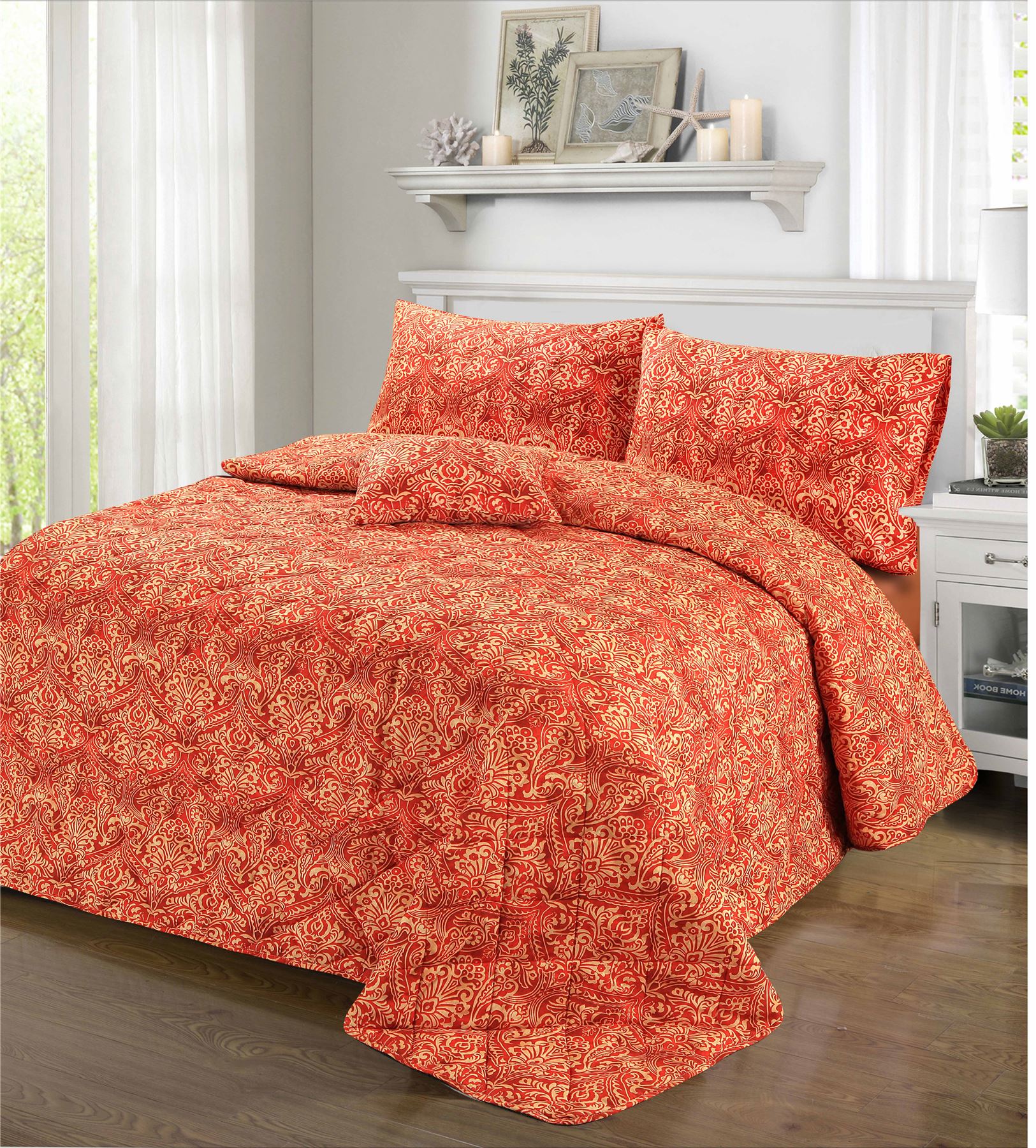 Luxury Soft Printed Polycotton Quilted Bedspreads Bed Spread Throw