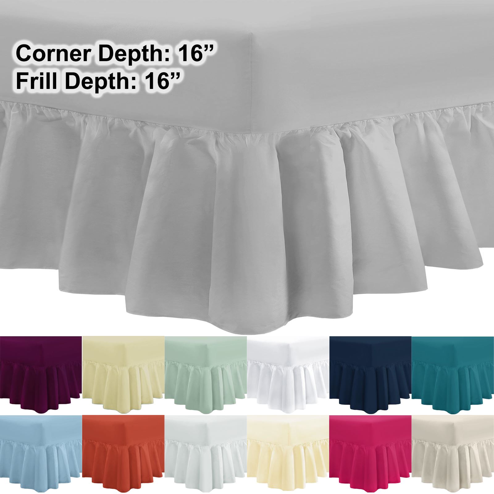 100 Egyptian Cotton Valance Fitted Extra Deep Sheets Bedding Double