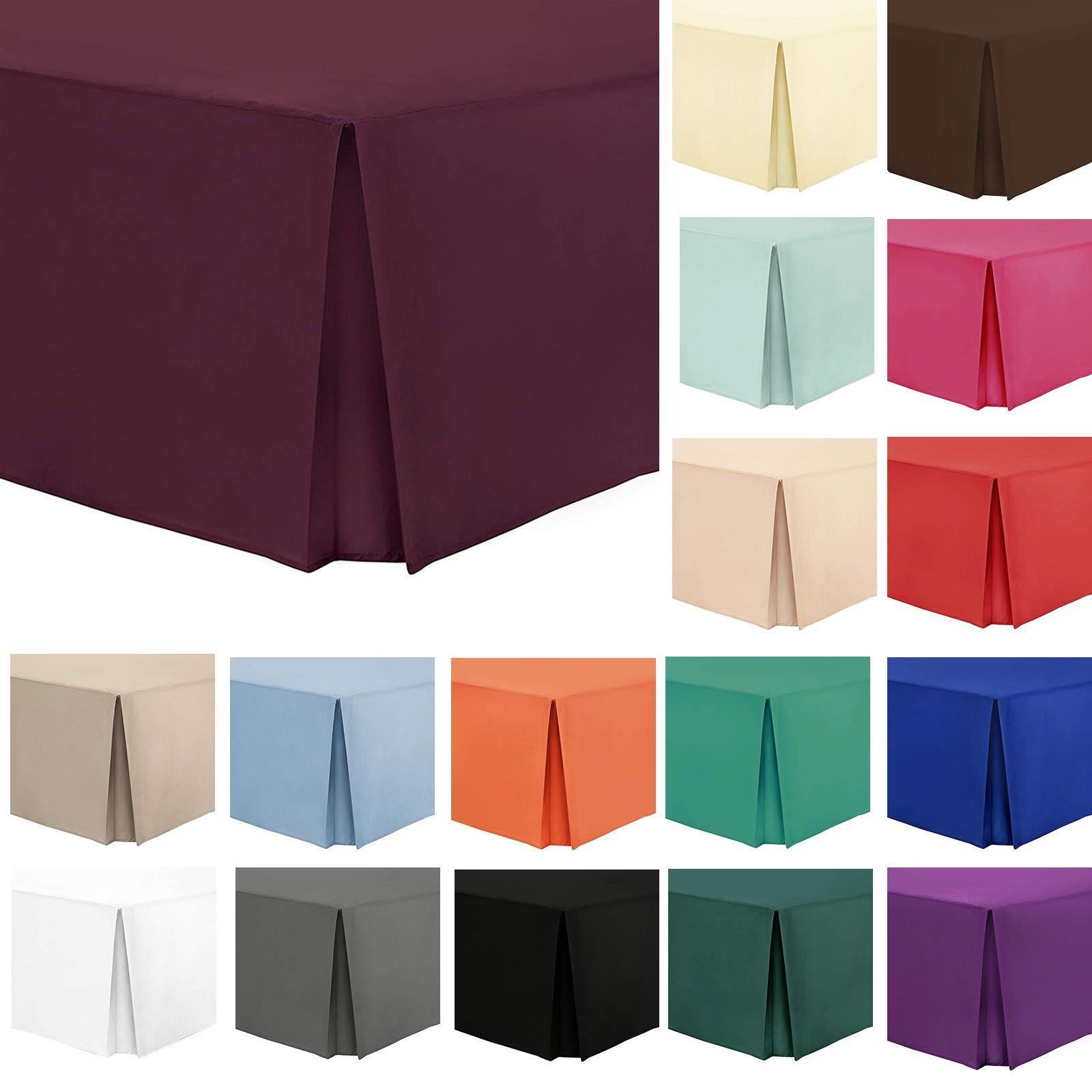 100/% Luxury Percale T200 Cotton Sheet Set Plum Valance Fitted Base Elasticated