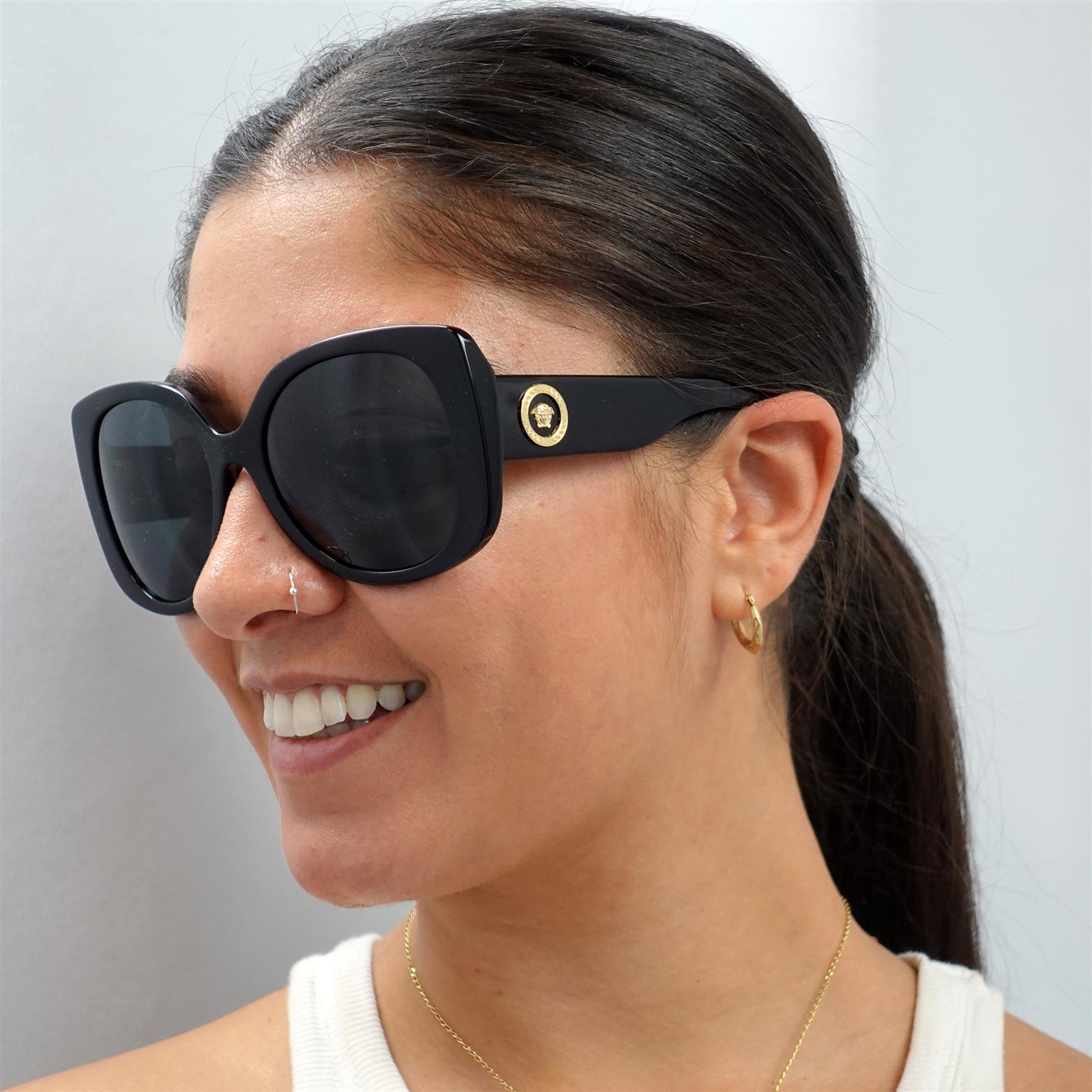 【正規品】VERSACE VE4387 スクエアサングラス ブラック Versace VE4387 Sunglasses | LensCrafters