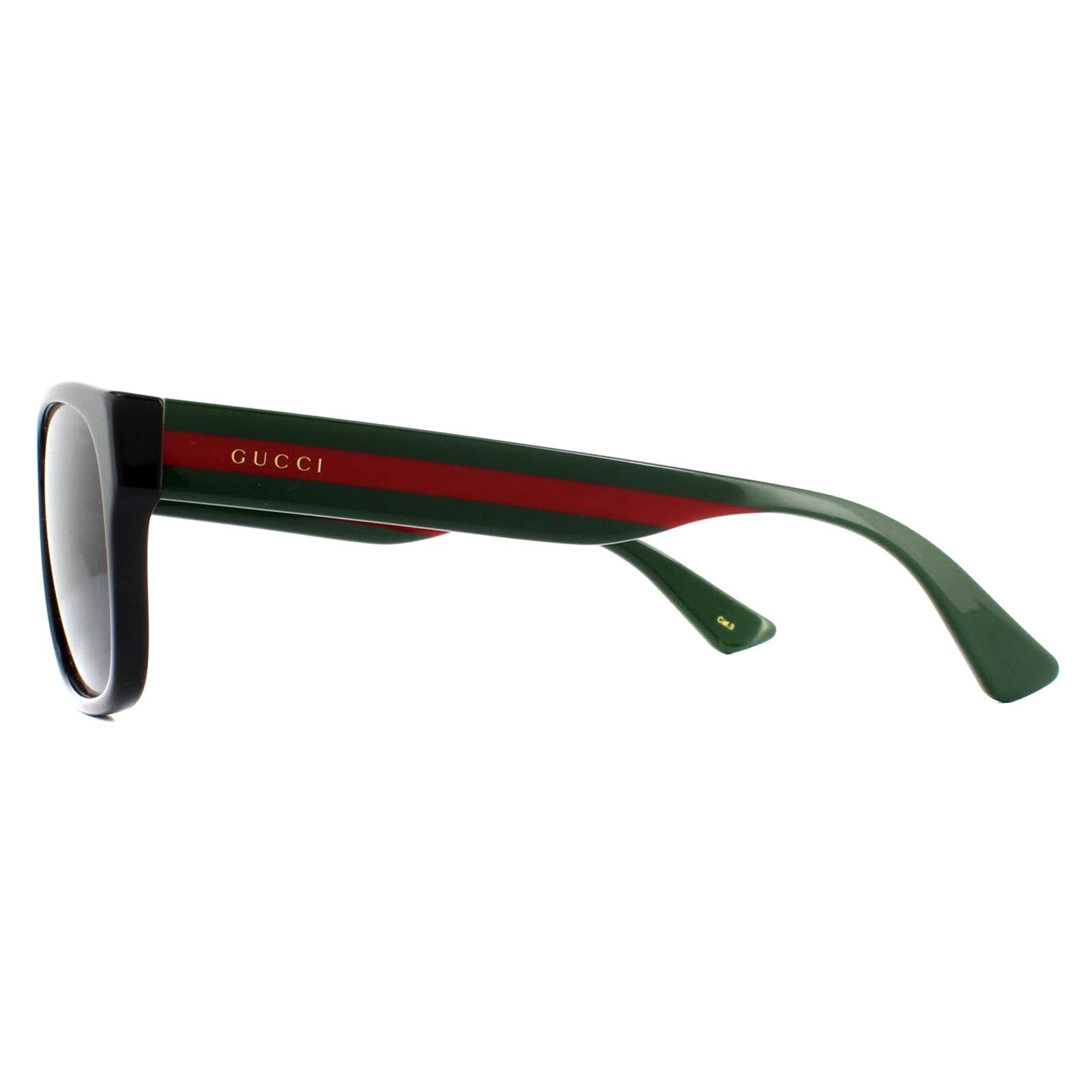 Gucci Black Sunglasses with Green and Red Accents Gucci GG1991S Sunglasses | Select Eyewear main image 4