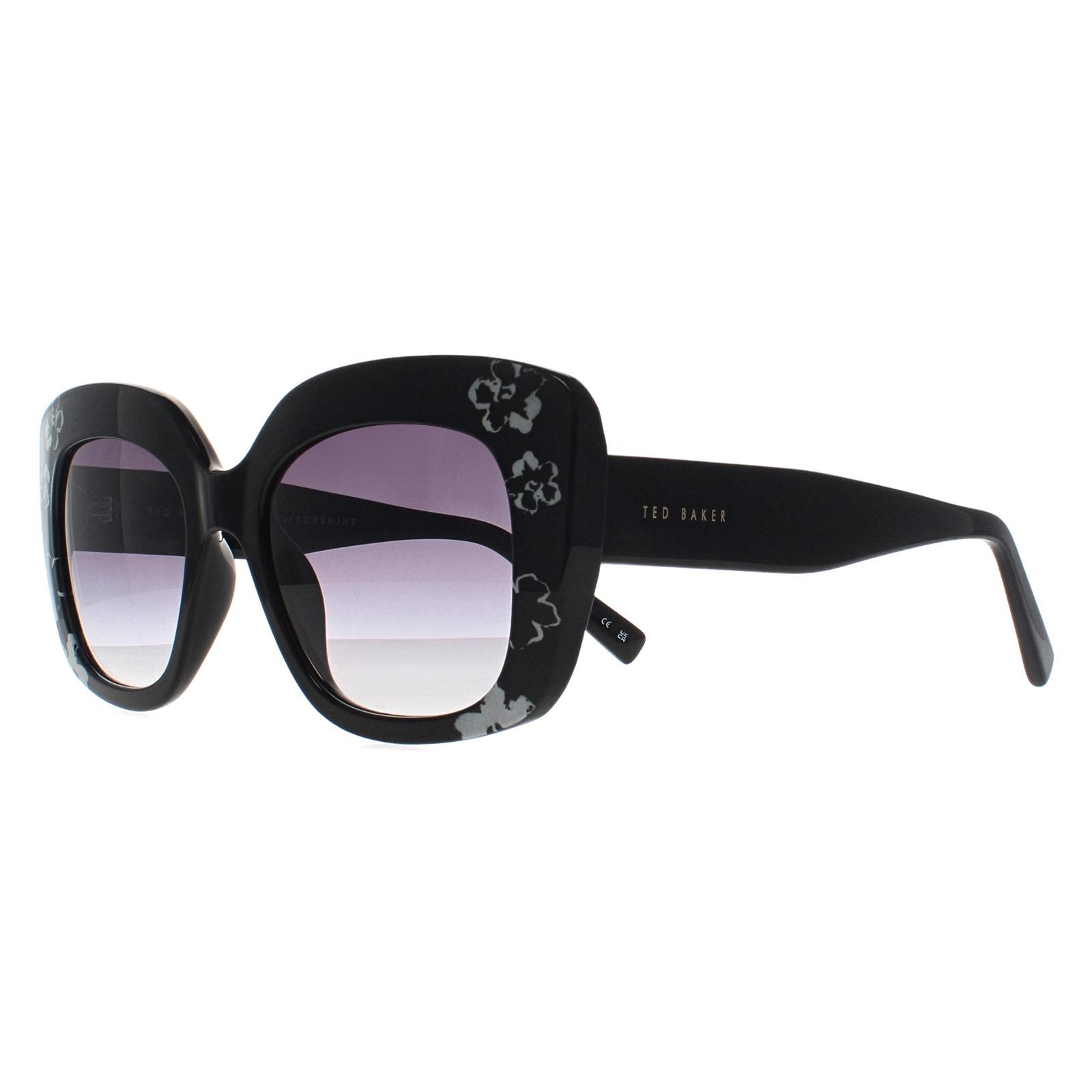 Ted Baker Sunglasses TB1675 Hattie 001 Solid Black Flowers 