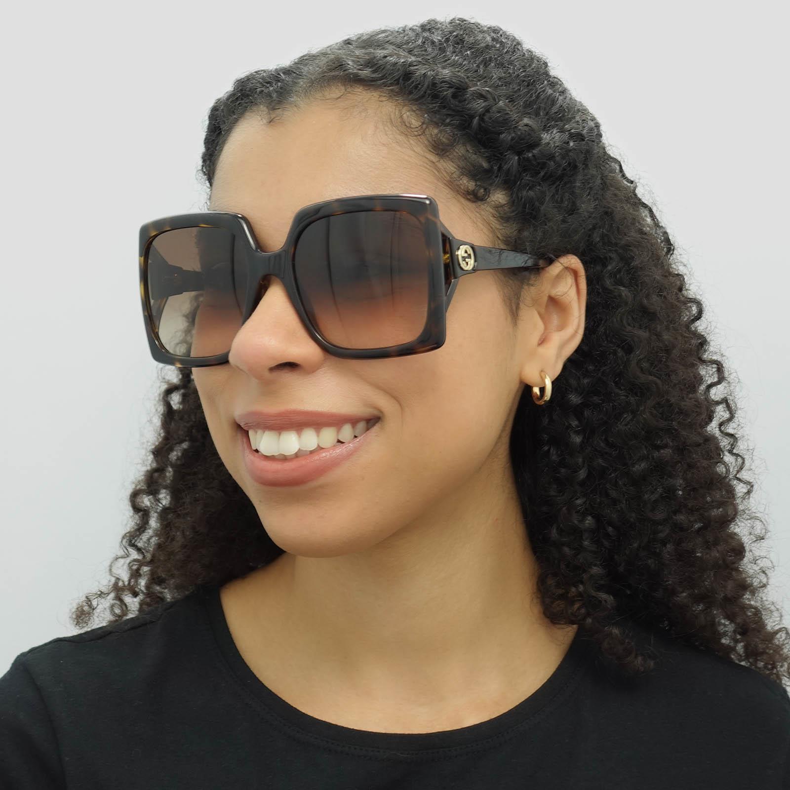 NEW Gucci GG0876S 002 Dark Havana Square Oversized Sunglasses Gucci GG0876S-002 Oversized Square Tortoiseshell Sunglasses  main image 2