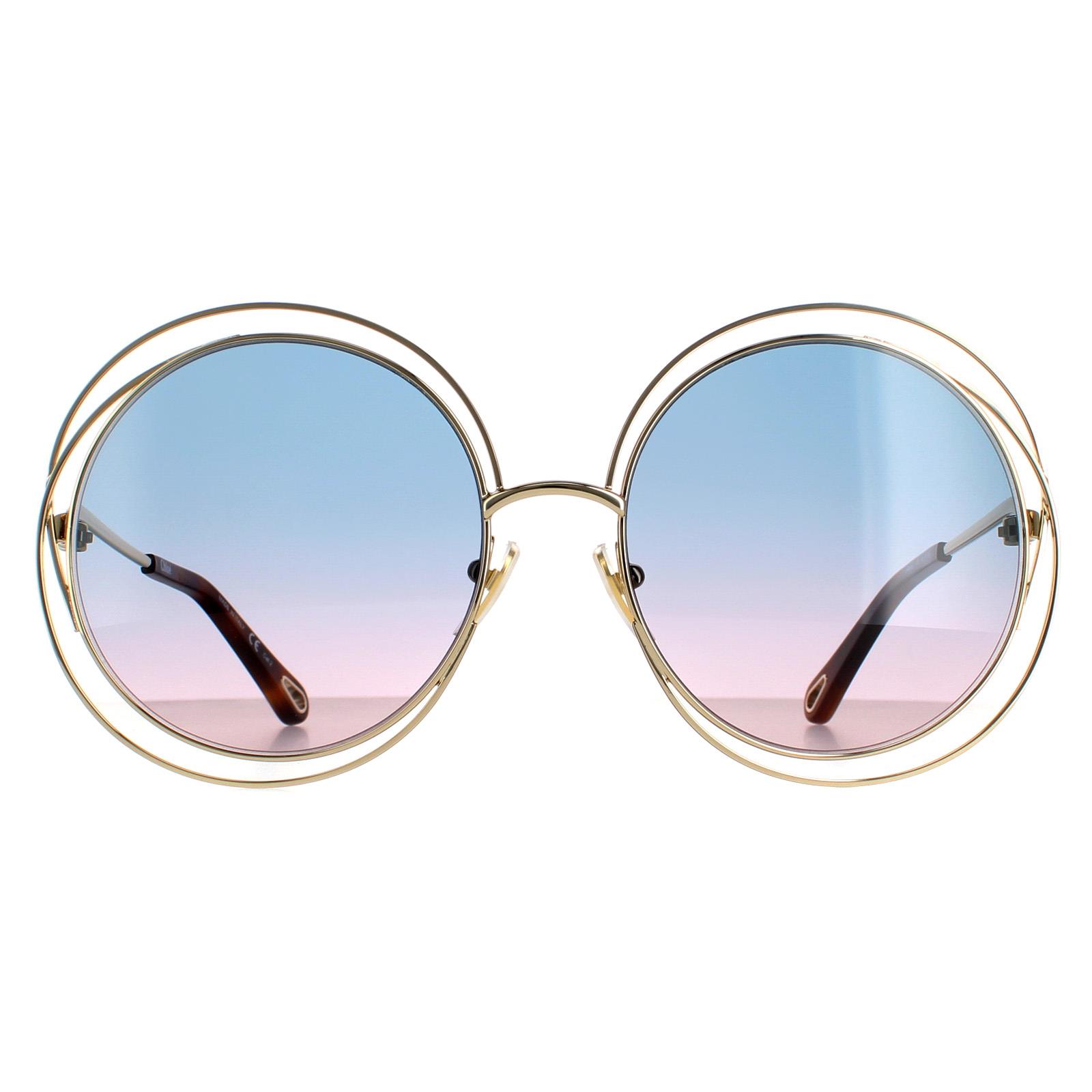 Chloe Sunglasses CH0045S 006 Gold Blue Pink Gradient | eBay