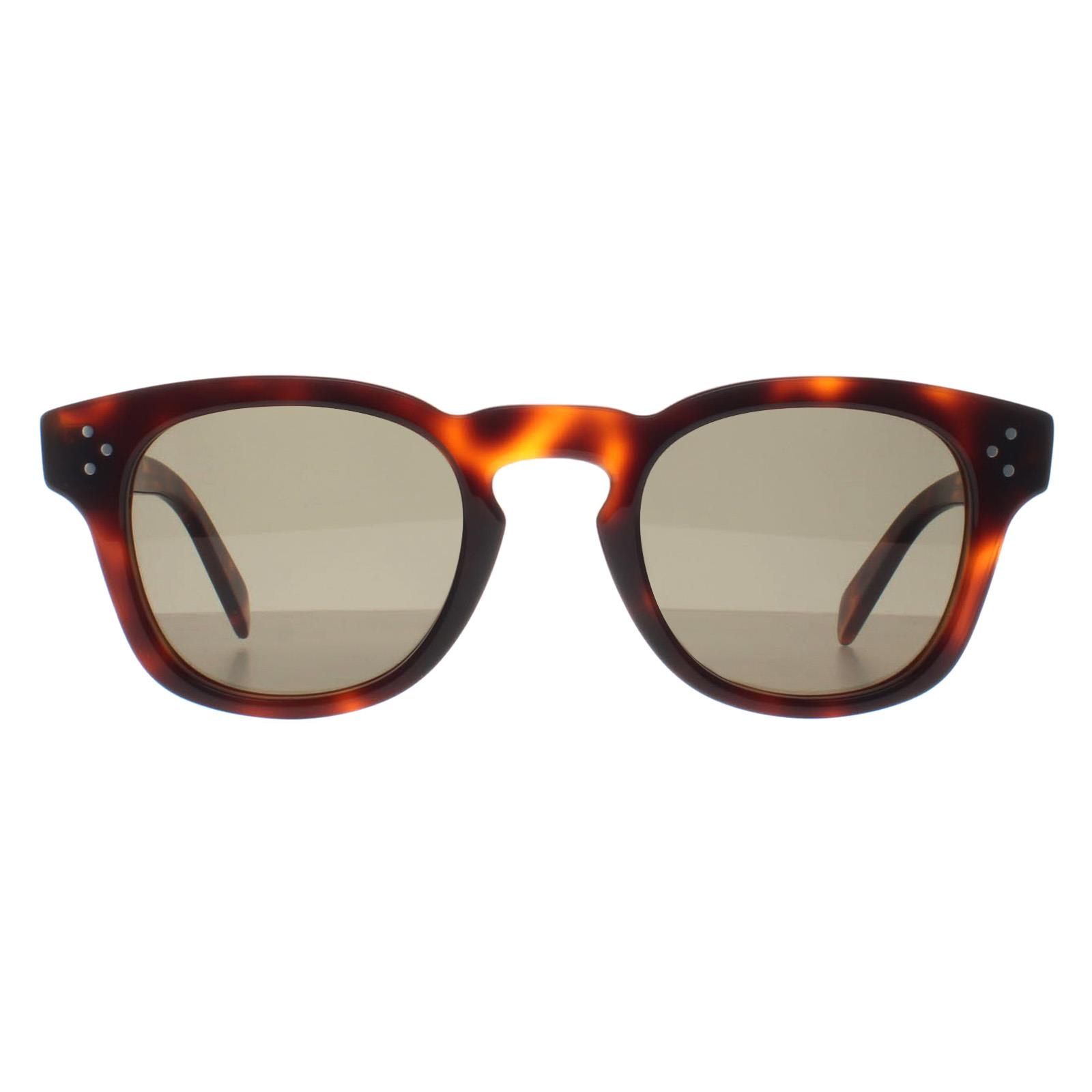 Celine Sunglasses Bold 3 Dots CL40233I 53N Blonde Havana Green | eBay