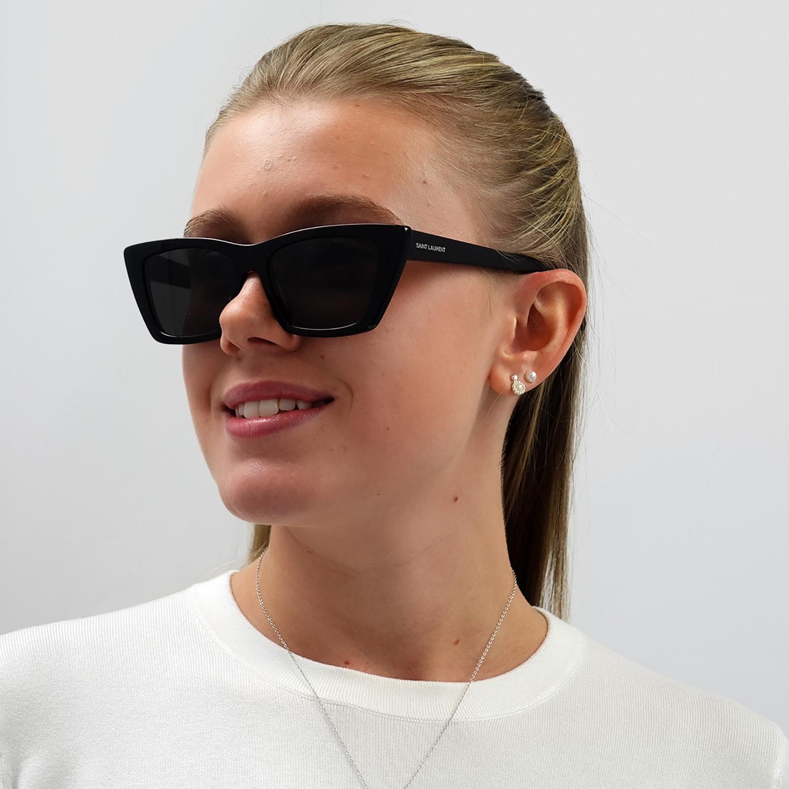 NEW Saint Laurent SL276 001 BLACK MICA Black Grey Cat Eye Sunglsses Saint Laurent Women Sunglasses Black Grey Cat Eye SL276 MICA  main image 2