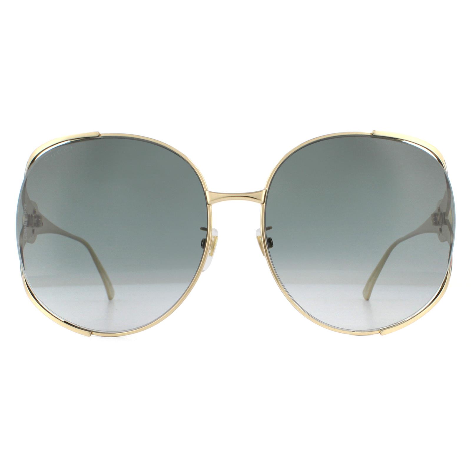 Gucci Sunglasses GG0225S 001 Gold Gray Gradient | eBay