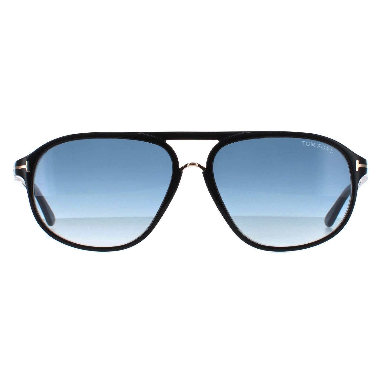 Tom Ford Sunglasses 0447 Jacob 01P Shiny Black Blue Gradient | eBay