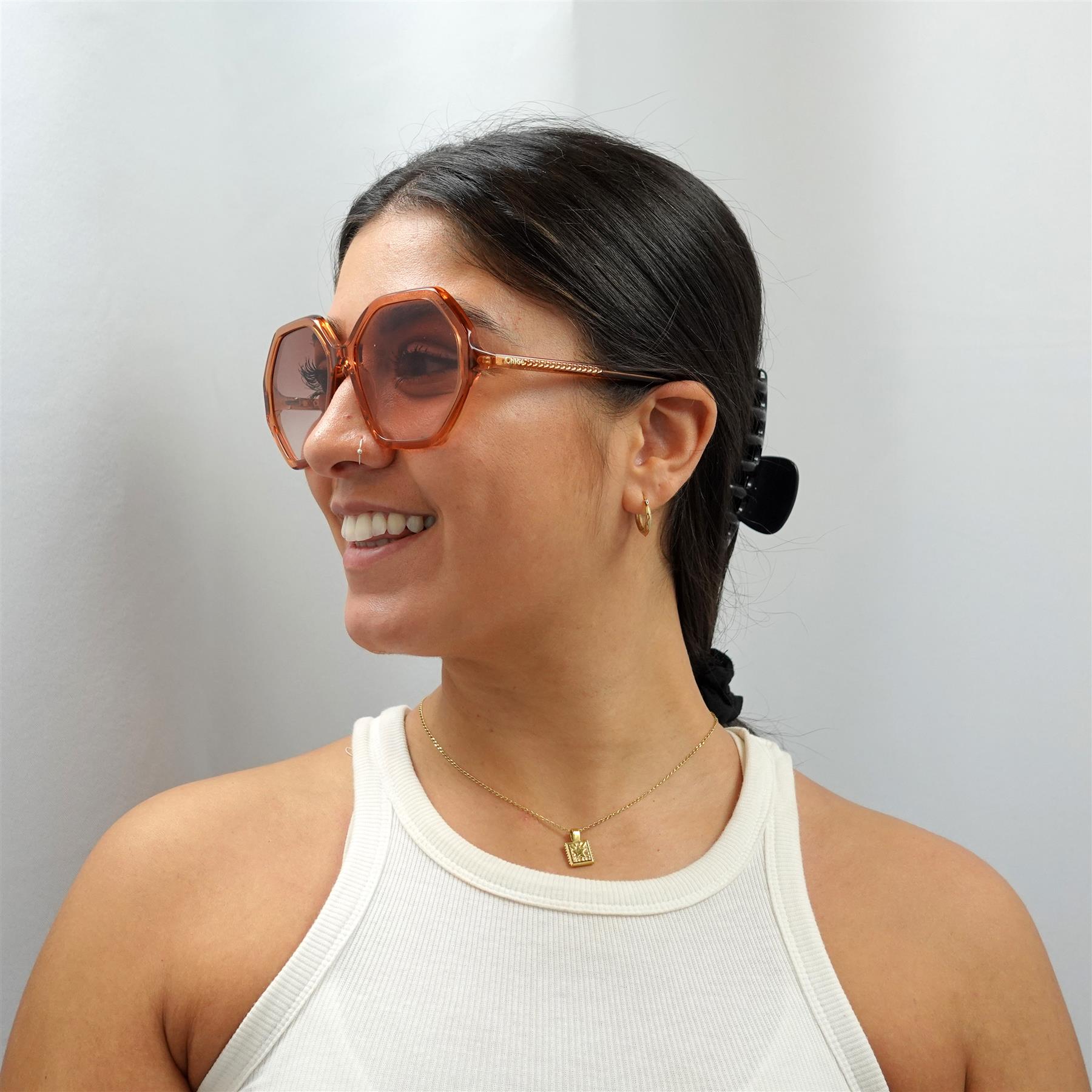 Chloe Sunglasses CH0008S Esther 002 Pink Crystal Blue to  display picture 1