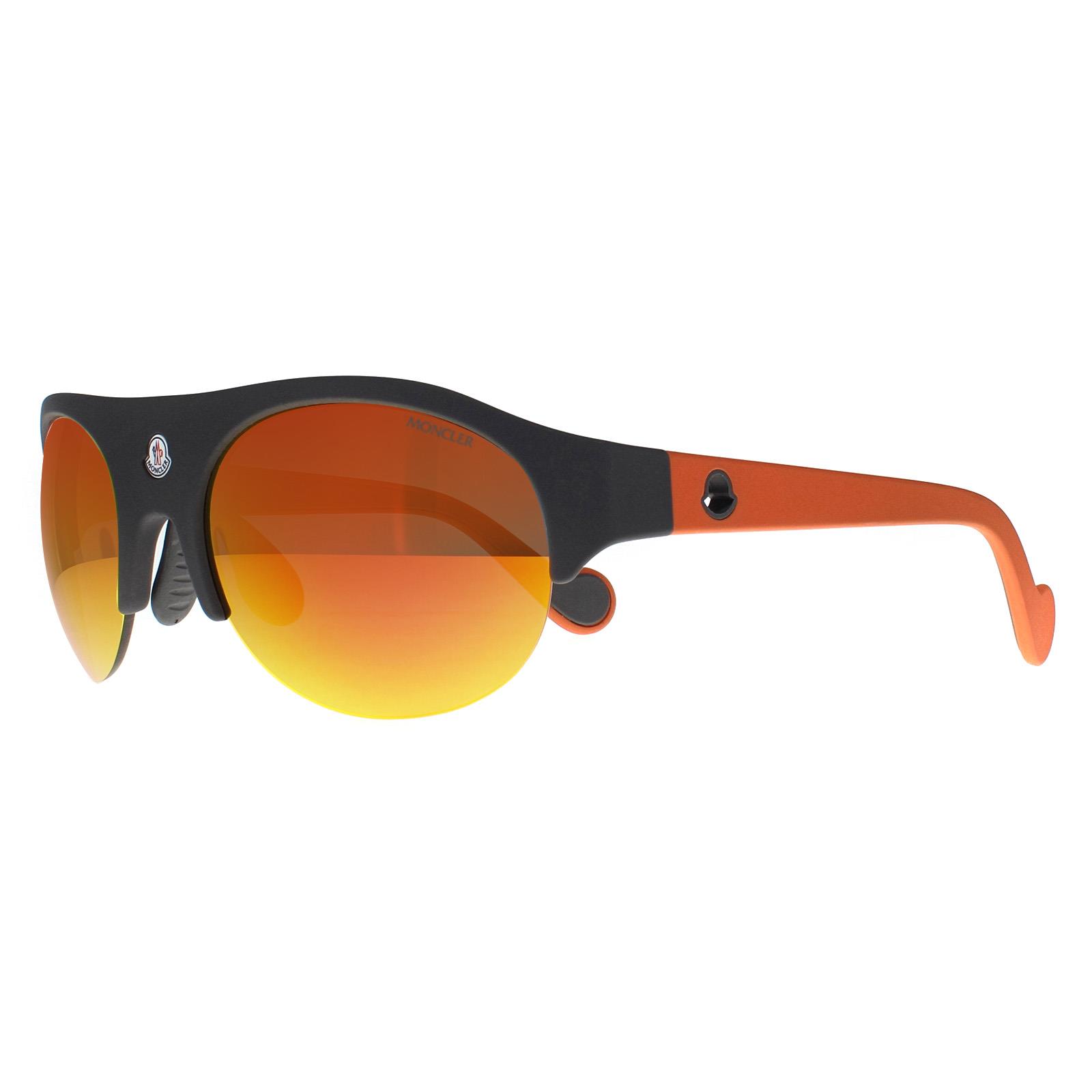 Moncler Sunglasses ML0050 20C Black Orange Mirror | eBay UK