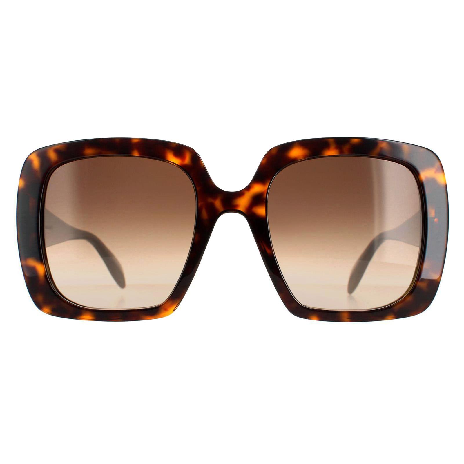Alexander McQueen tortoise sunglasses Alexander McQueen AM0041S Semi-Cat Eye Tortoiseshell  main image 2