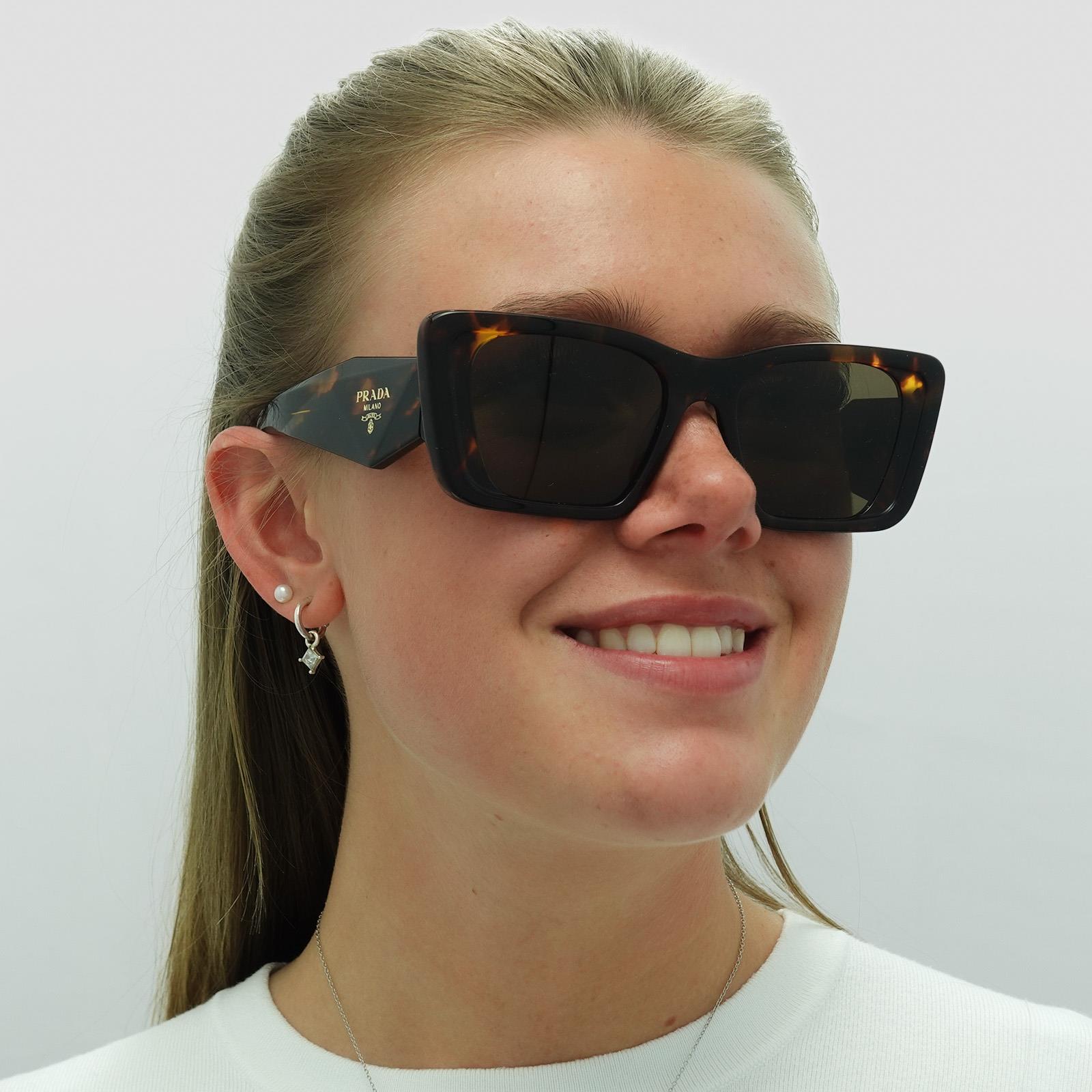 Prada Sunglasses PR08YS 01V8C1 Honey Havana Dark Brown | eBay display picture 1