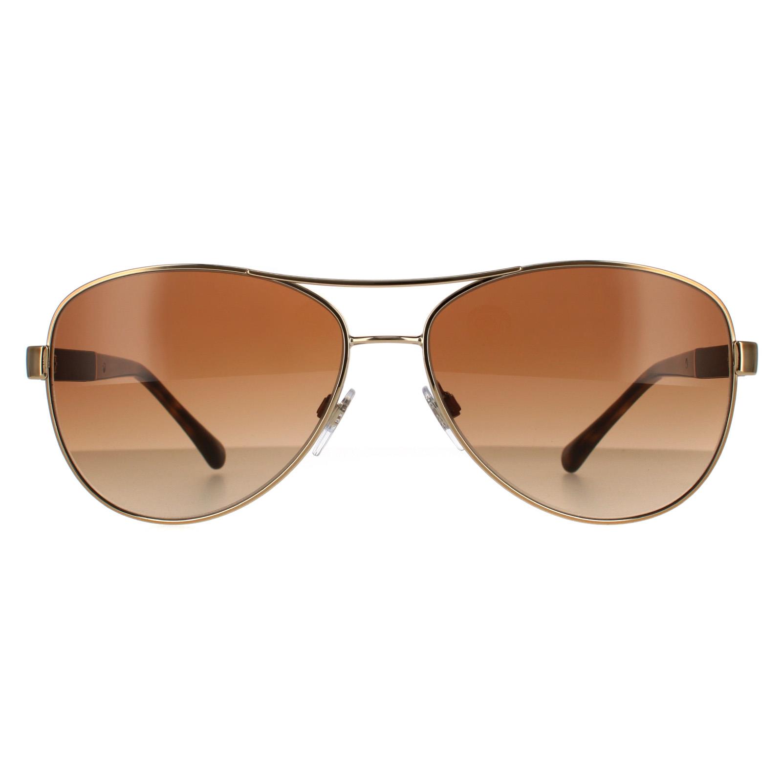 Burberry BE3080 Sunglasses with Case - Gold rim and Brown Polarized Lenses Burberry BE3080 Sunglasses | LensCrafters main image 4