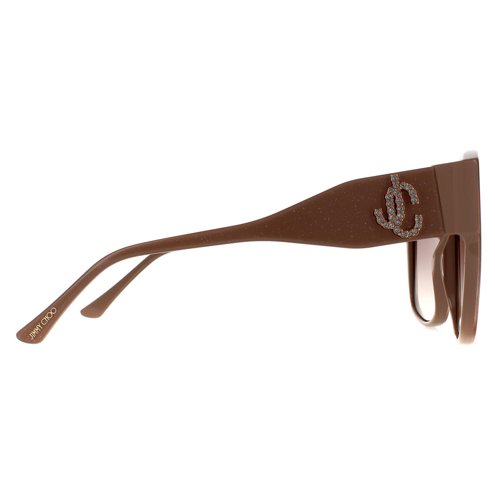 Jimmy Choo Sunglasses NOEMI/S KON HA Nude Glitter Brown 