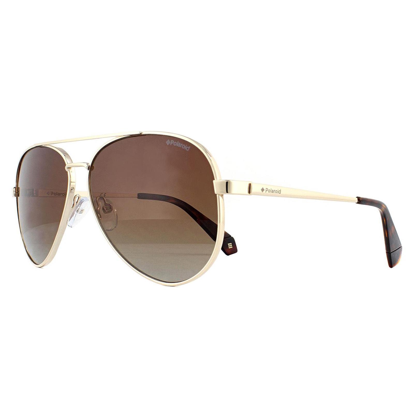 る〜か　ブラウン Polaroid Sunglasses PLD 6069/S/X J5G LA Gold Brown Gradient