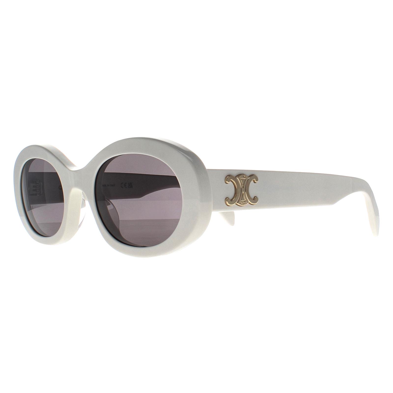 Celine Sunglasses Triomphe CL40194U 25A Ivory Smoke Gray | eBay