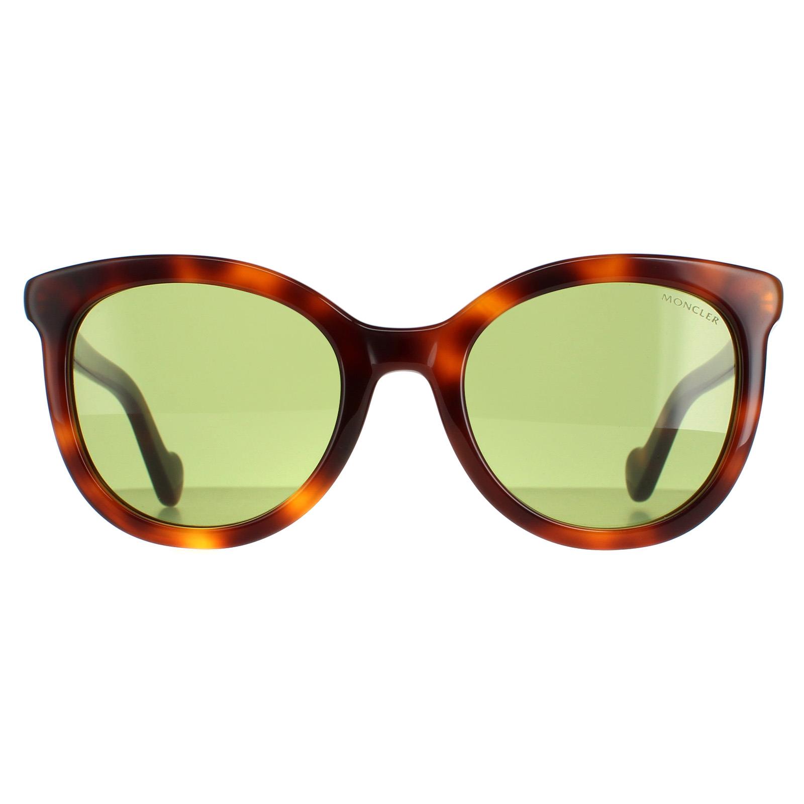 Moncler Dark green sunglasses Moncler Round Pilot Sunglasses Shiny Black Frame Green Lens  main image 3