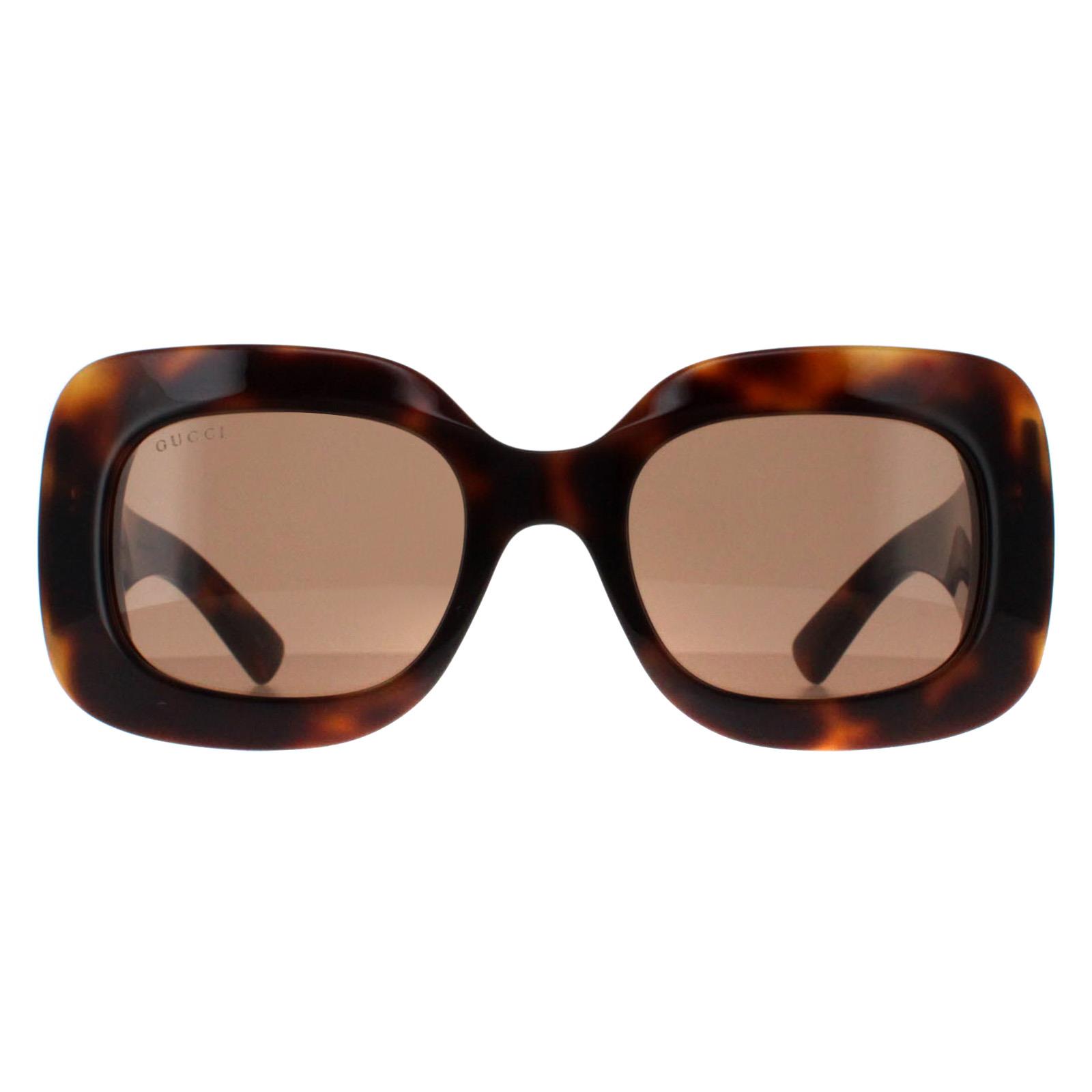 NEW GUCCI GG1695S 002 SUNGLASSES HAVANA WOMEN EYEWEAR GUCCI Havana/Blue Lens 56-16-145MM Women main image 4