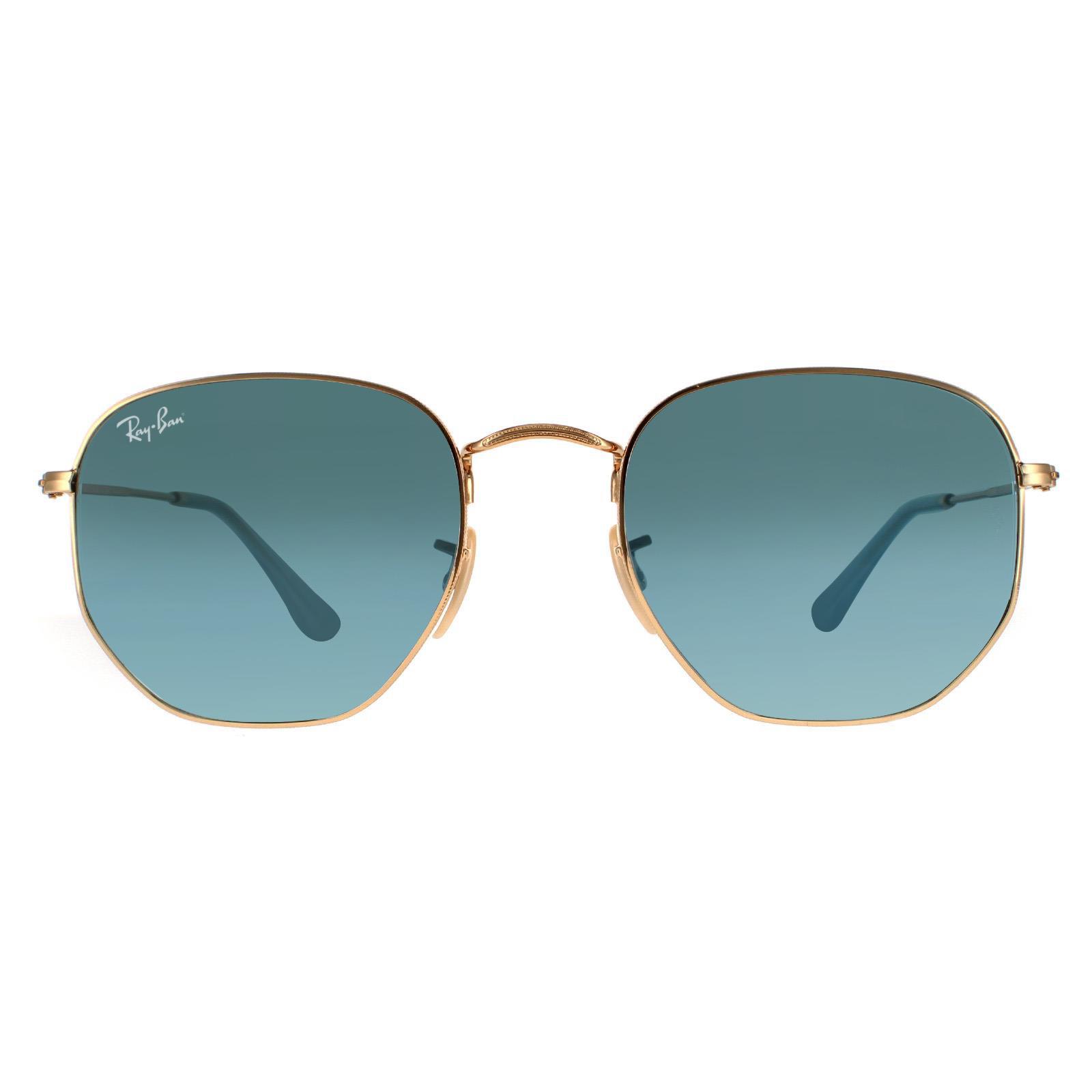 Hexagonal blue gradient,Ray-Ban’s Ray-Ban RB3548N Hexagonal Flat Lenses M (51 - 21) with Blue  main image 3