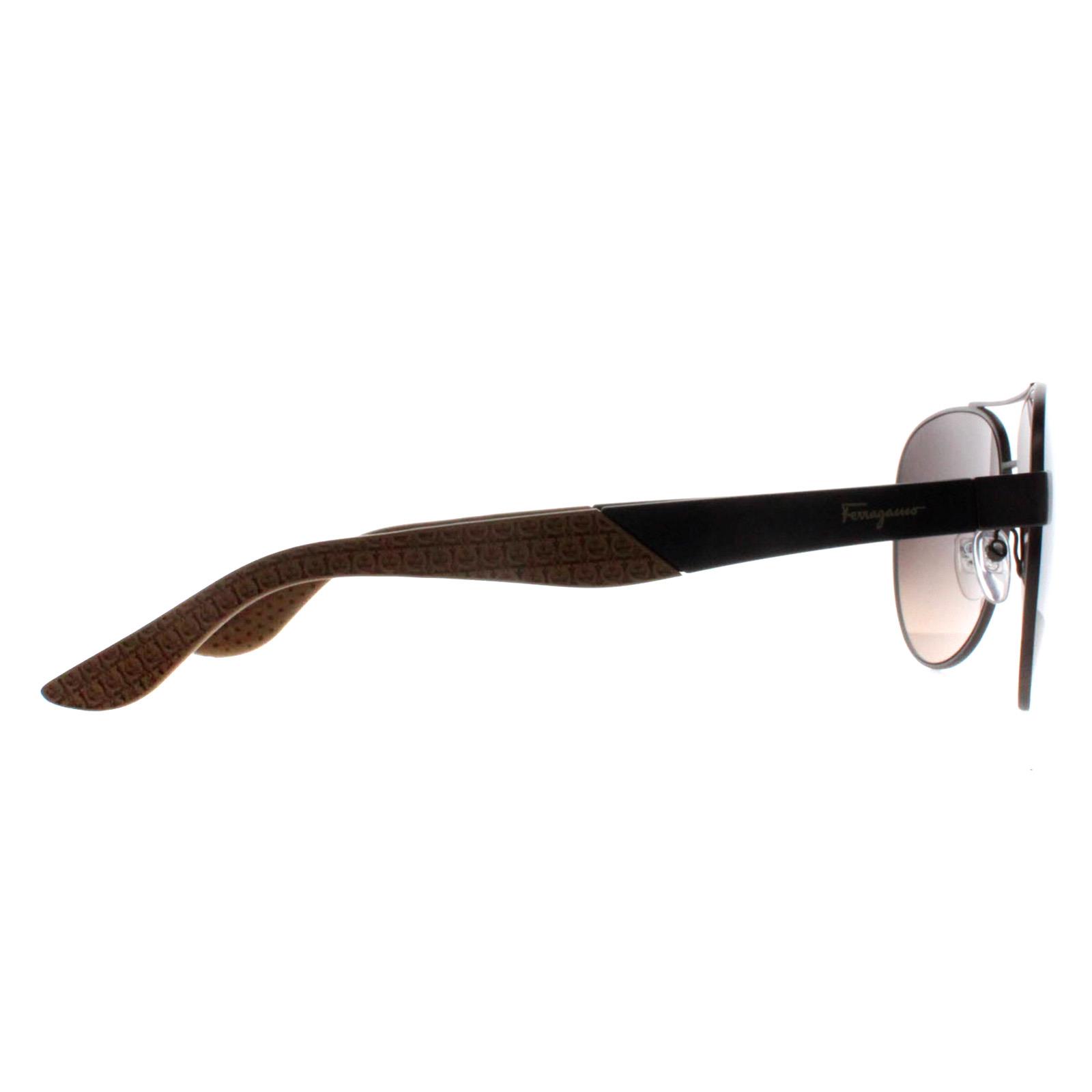 New Salvatore Ferragamo SF275S 071 Dark Rutherium Aviator Sunglasses w/Grey Lens Amazon.com: Salvatore Ferragamo Aviator Sunglasses SF157S  main image 3