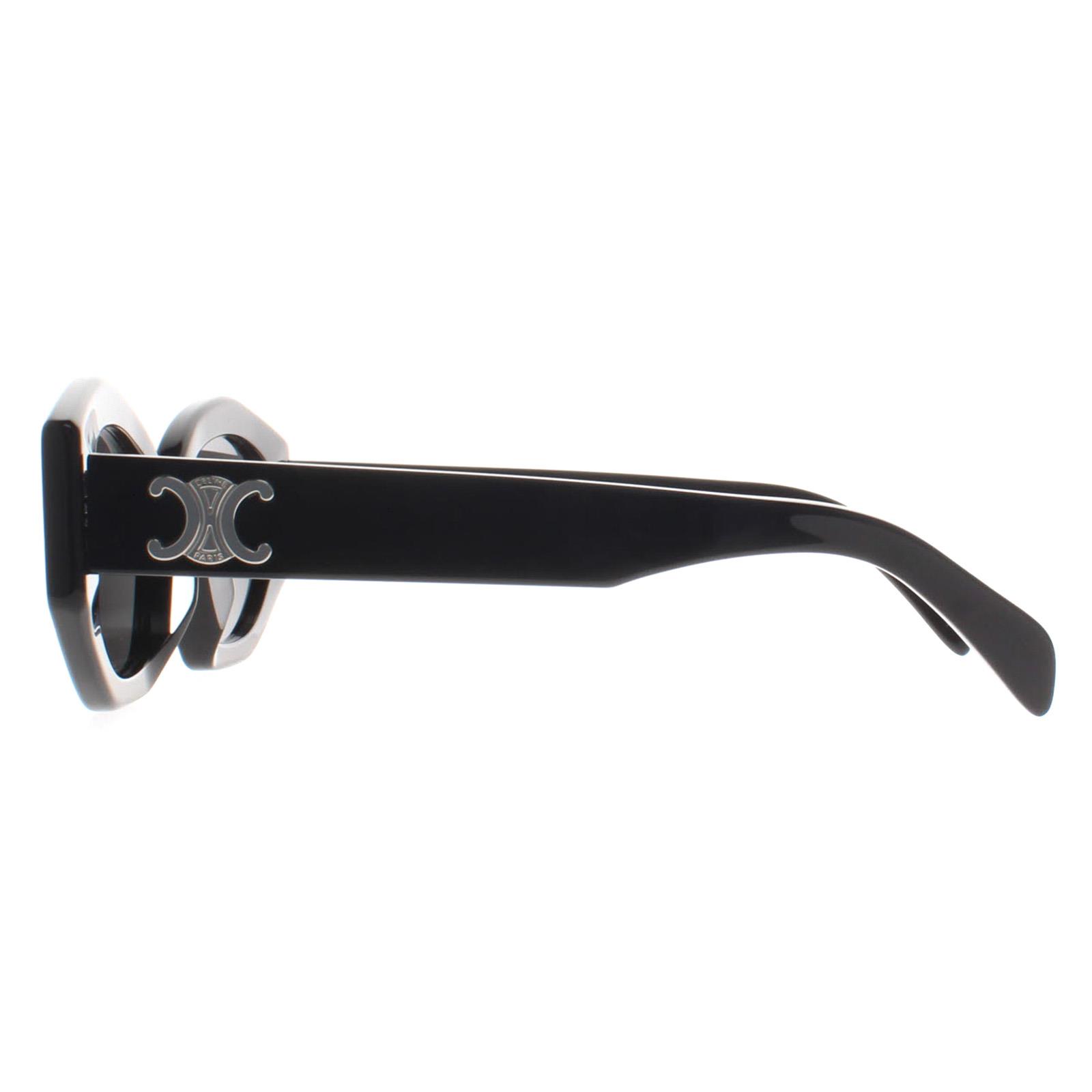 Celine Sunglasses Triomphe CL40238U 01A Shiny Black Smoke 