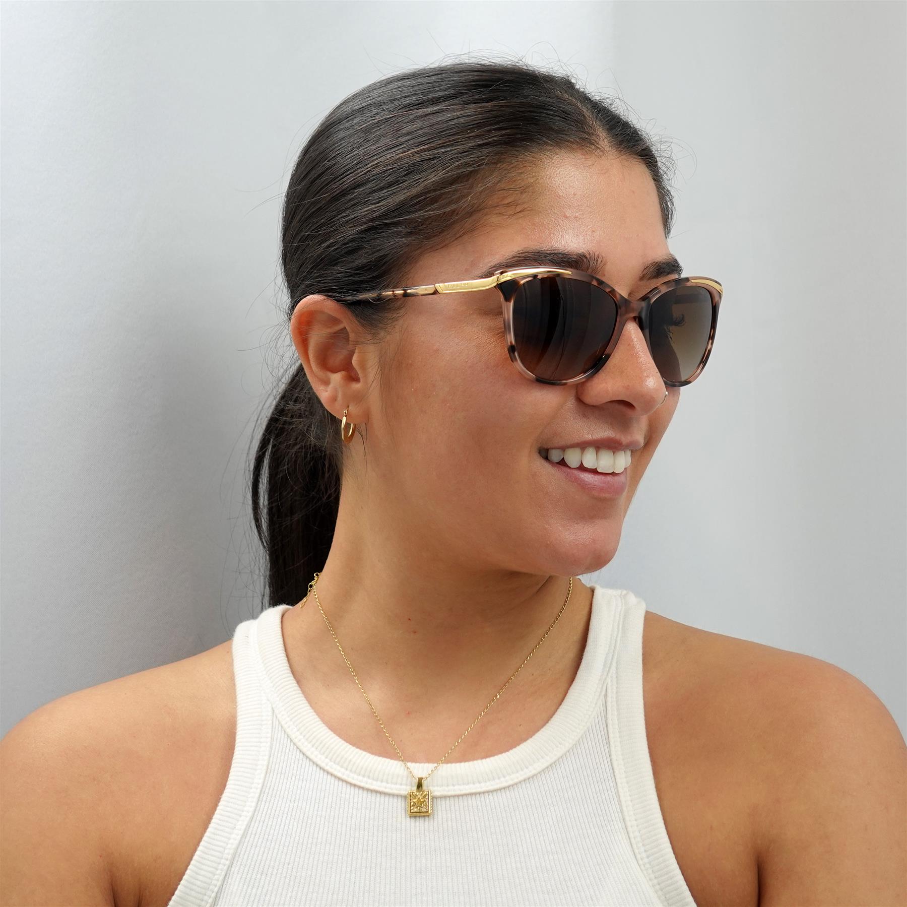 Ralph by Ralph Lauren Sunglasses 5203 146313 Pink Tortoise Dark Brown Gradient Ralph 5203 Sunglasses main image 4