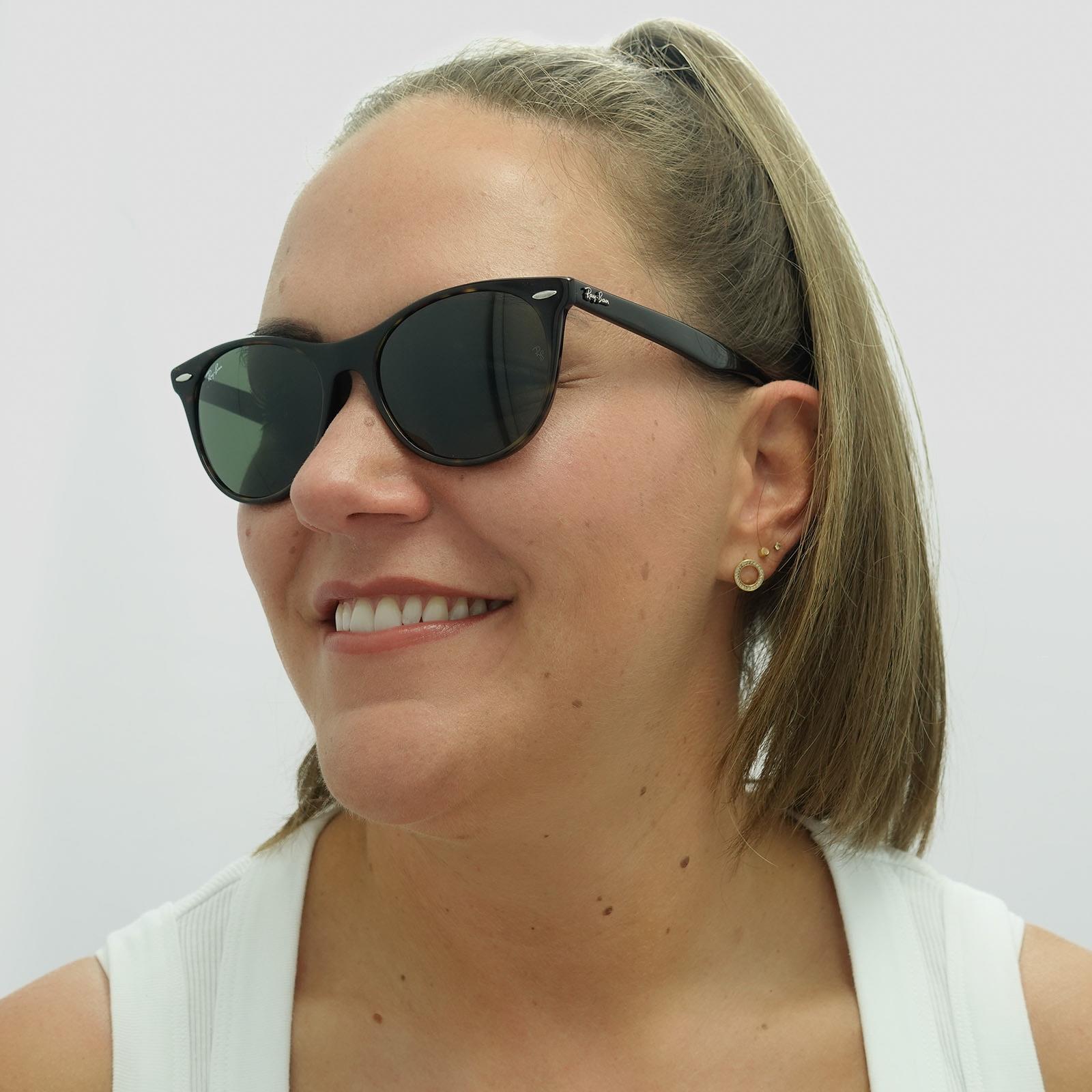 Ray-Ban Tortoise Shell Sunglasses RB2185 902/31 Women Fashion Green G-15 W/Case Ray-Ban Sunglasses RB2185 WAYFARER II 902/31 Shiny Tortoise  main image 3