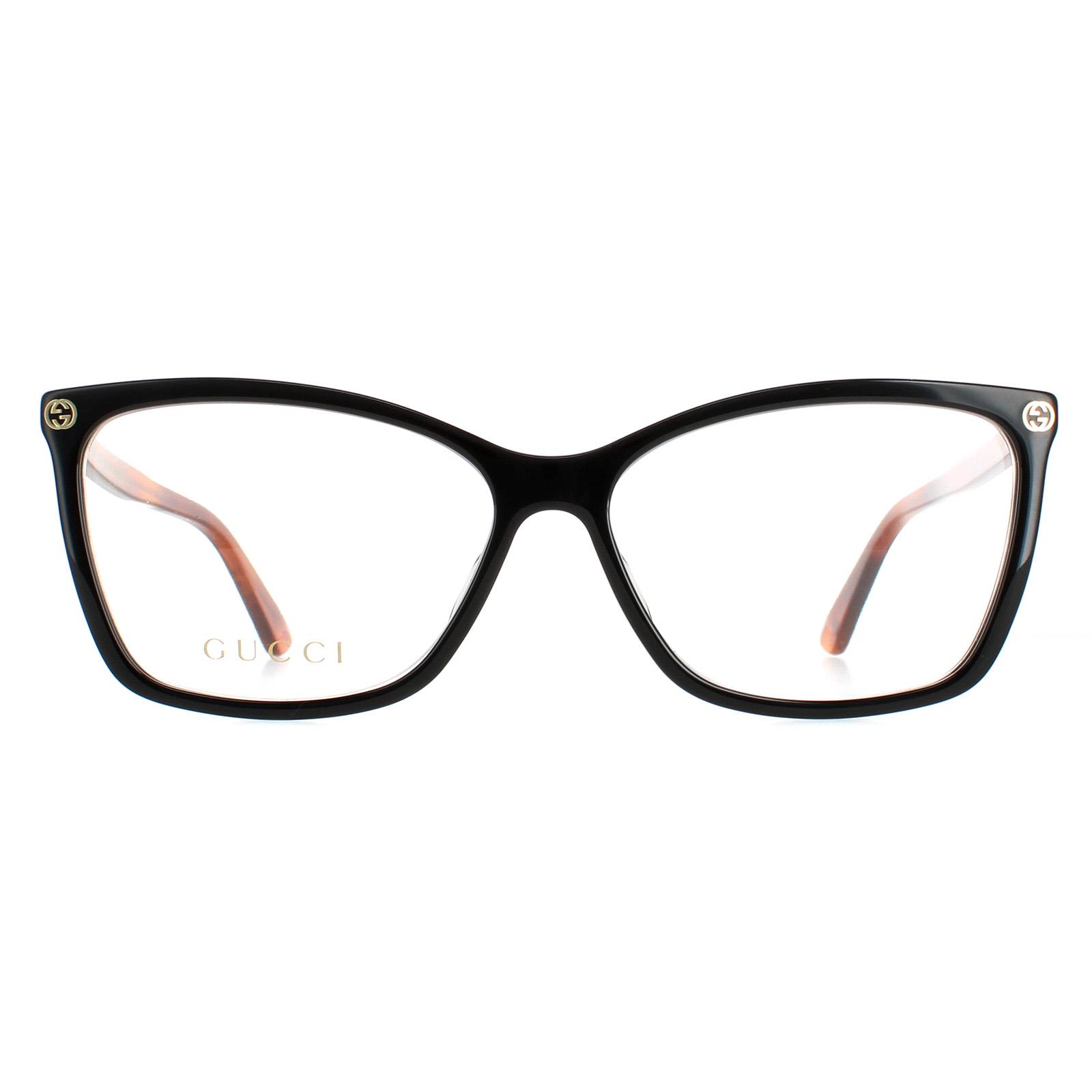 Gucci Eyeglasses GG0025O 003 Black Havana Women | eBay