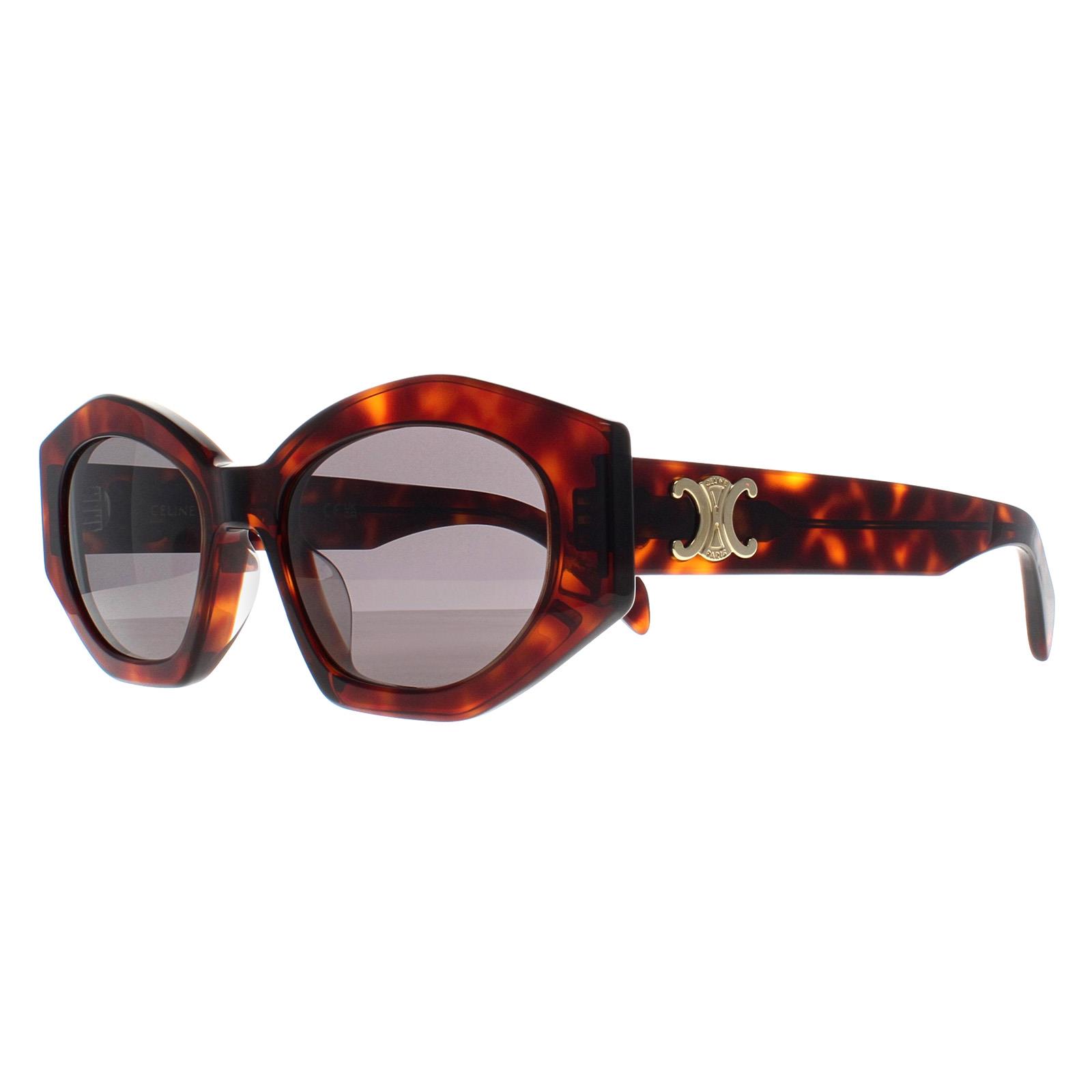 NEW CELINE SUNGLASSES HAVANA GREY WOMEN EYEWEAR CELINE CL40238U 52A Celine Sunglasses Triomphe CL40238U 52A Dark Havana Smoke  main image 2