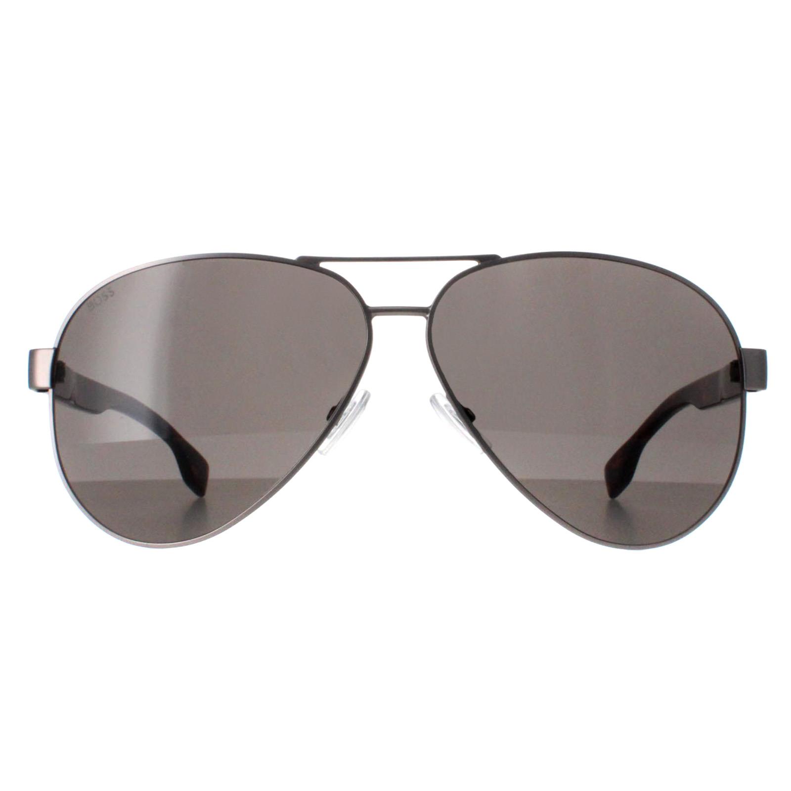 Hugo Boss Sunglasses BOSS 1560/O/S R81 Matte Ruthenium Gray Brown