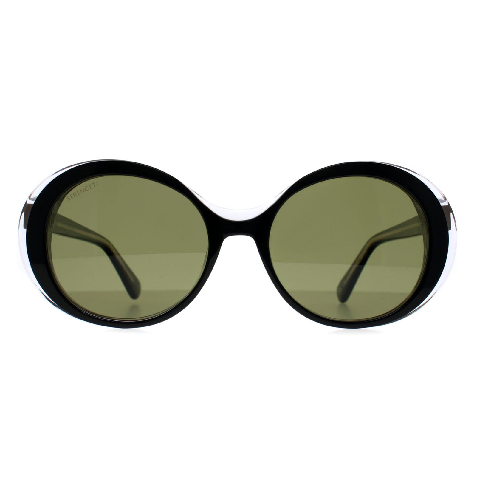 Serengeti Bacall SS541001 Women\'s Polarized Crystal Black Drivers Glass 55mm Serengeti Sunglasses Bacall SS541001 Black Transp Polarized  main image 2
