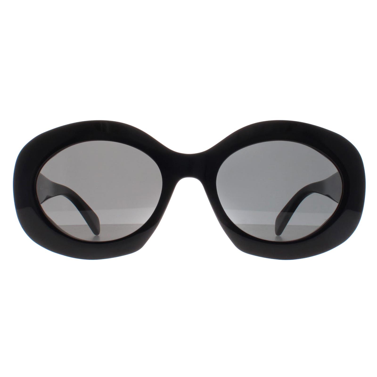 Celine Sunglasses Triomphe CL40292U 01A Shiny Black Smoke 